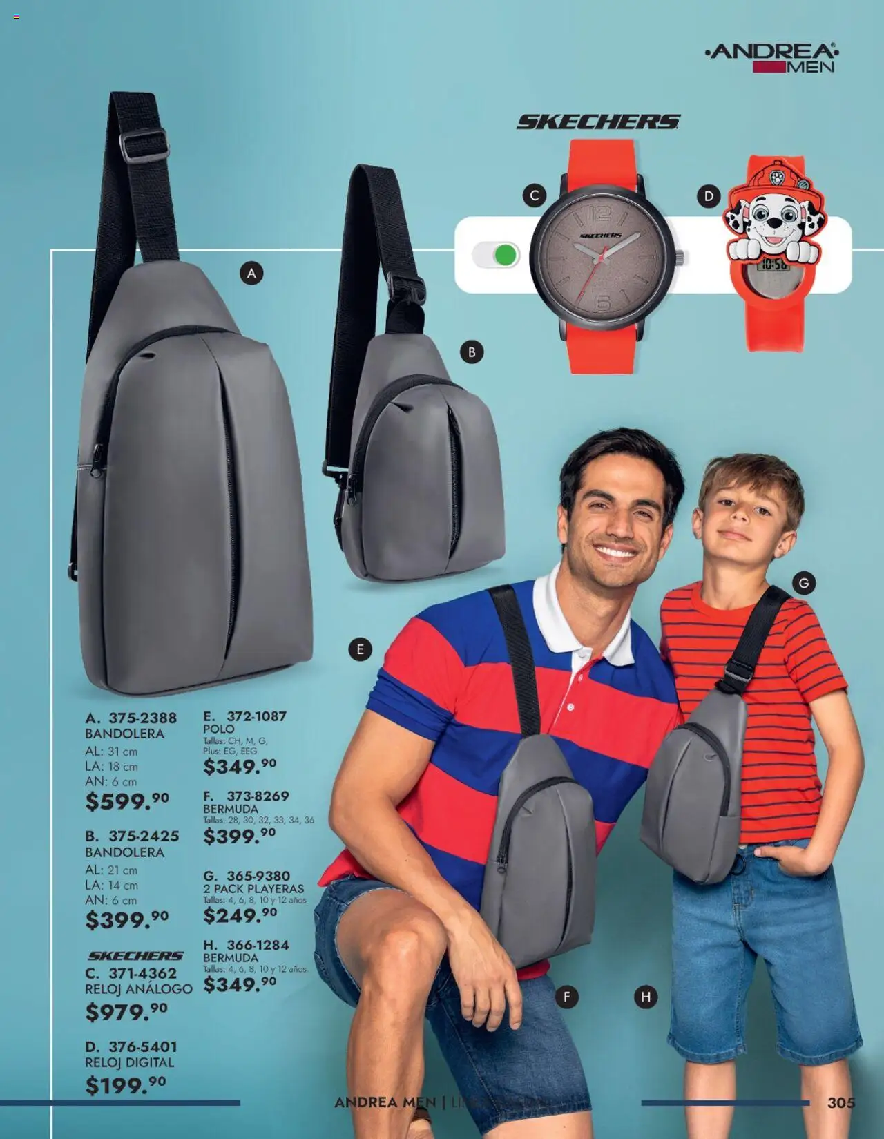 Nuevas ofertas de Andrea válidas en toda la República Mexicana desde el 25.05.2025. ¡Encuentra las mejores ofertas en Andrea catálogo Accesorios Caballero! | Página: 9 | Productos: Bermuda, Reloj