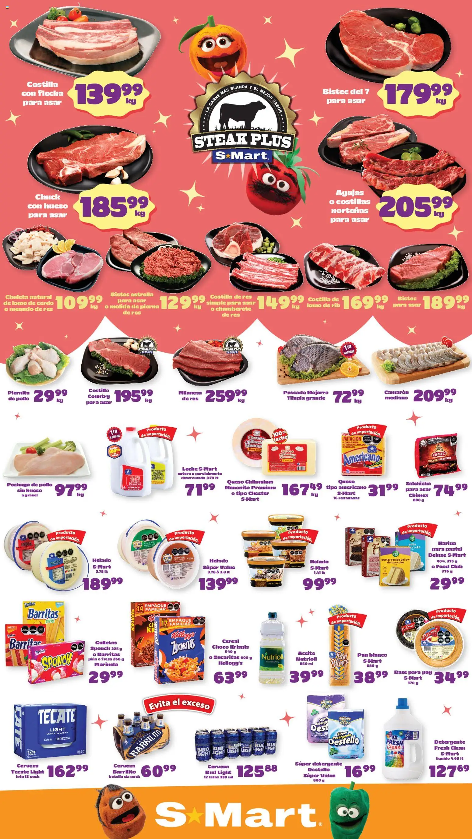 Nuevas ofertas de S-Mart válidas en toda la República Mexicana desde el 24.04.2026. ¡Encuentra las mejores ofertas en S-Mart folleto Matamoros! | Página: 1 | Productos: Queso, Cerdo, Galletas, Botella