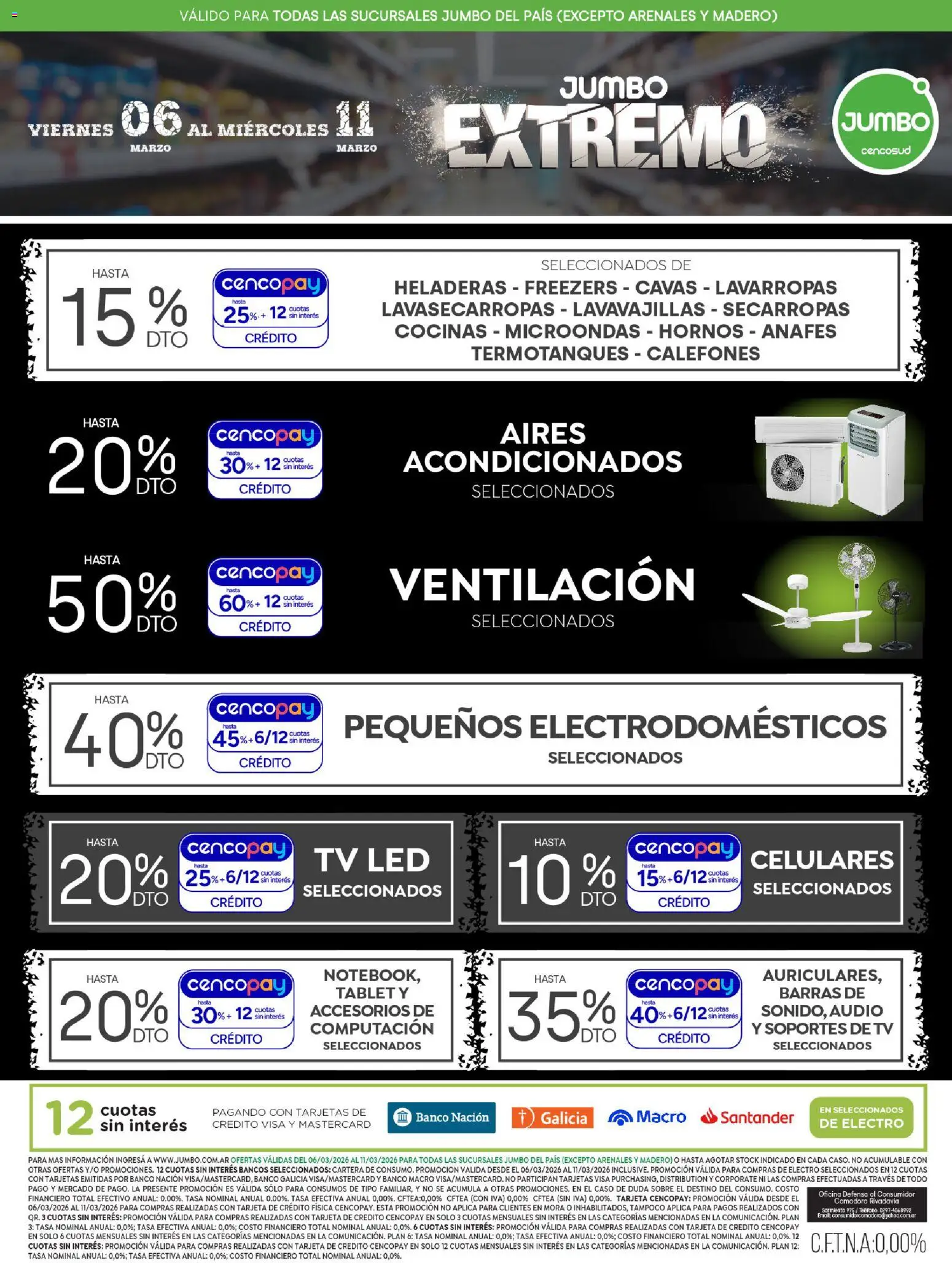 Jumbo ofertas Electro │ válido desde el 06.03.2026 | Página: 1 | Productos: Audio, Cartera, Caso, Lavarropas