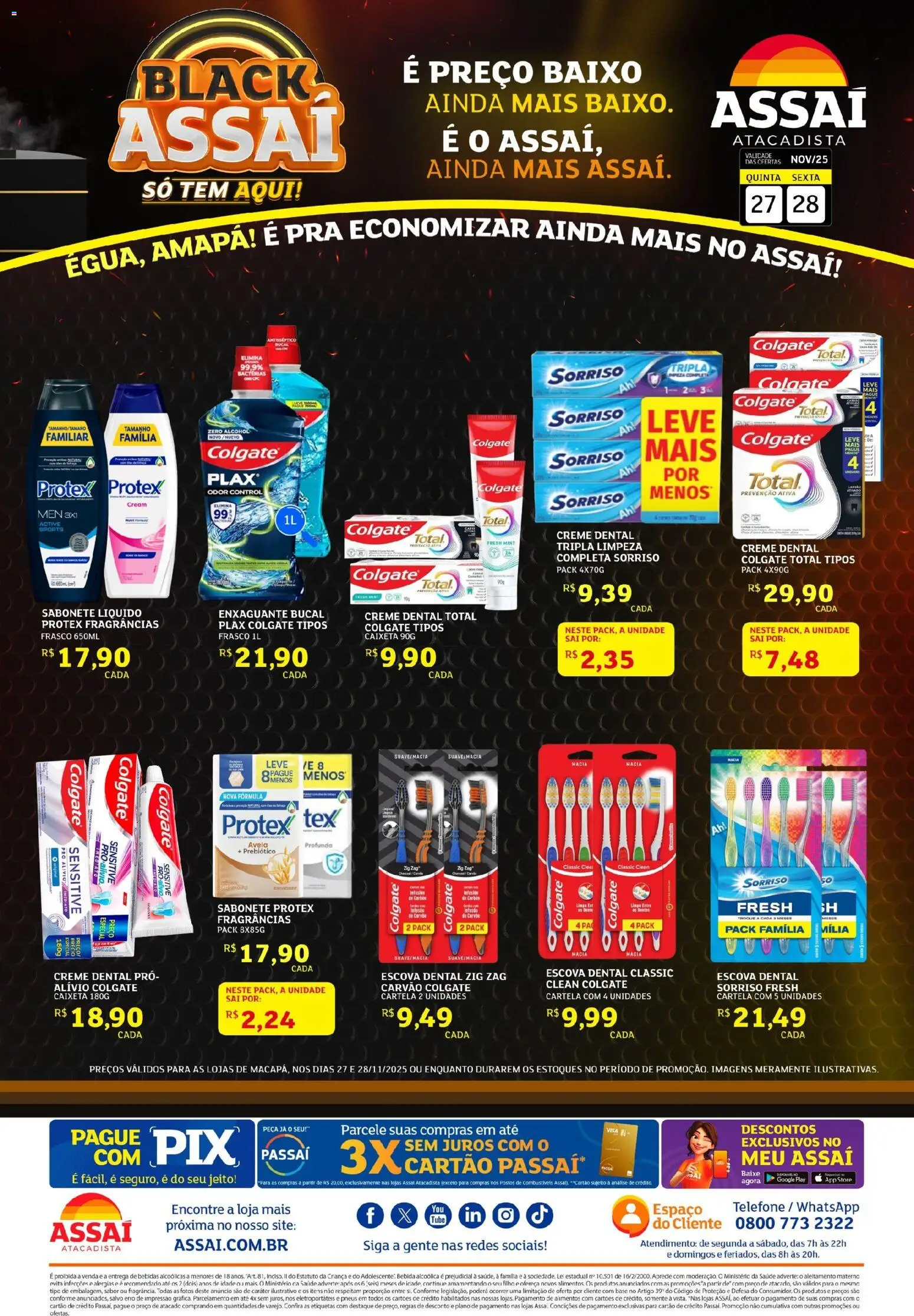 Assaí Atacadista Folheto - válido de 27.11.2025 | Página: 1 | Produtos: Escova, Baixo, Pá, Sabonete líquido