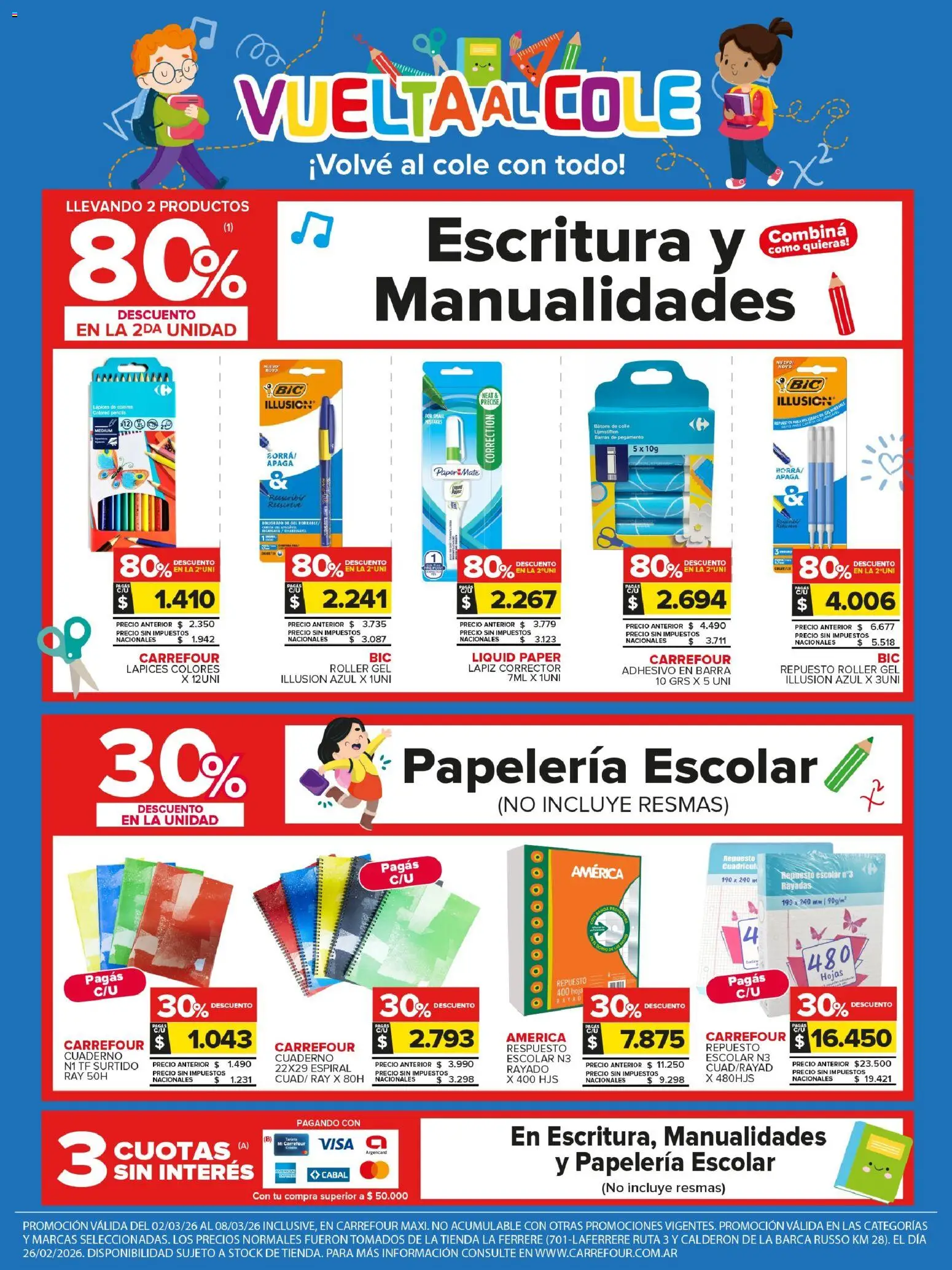 Carrefour Maxi catálogo │ válido desde el 02.03.2026 | Página: 3 | Productos: Mate, Pegamento, Cuaderno