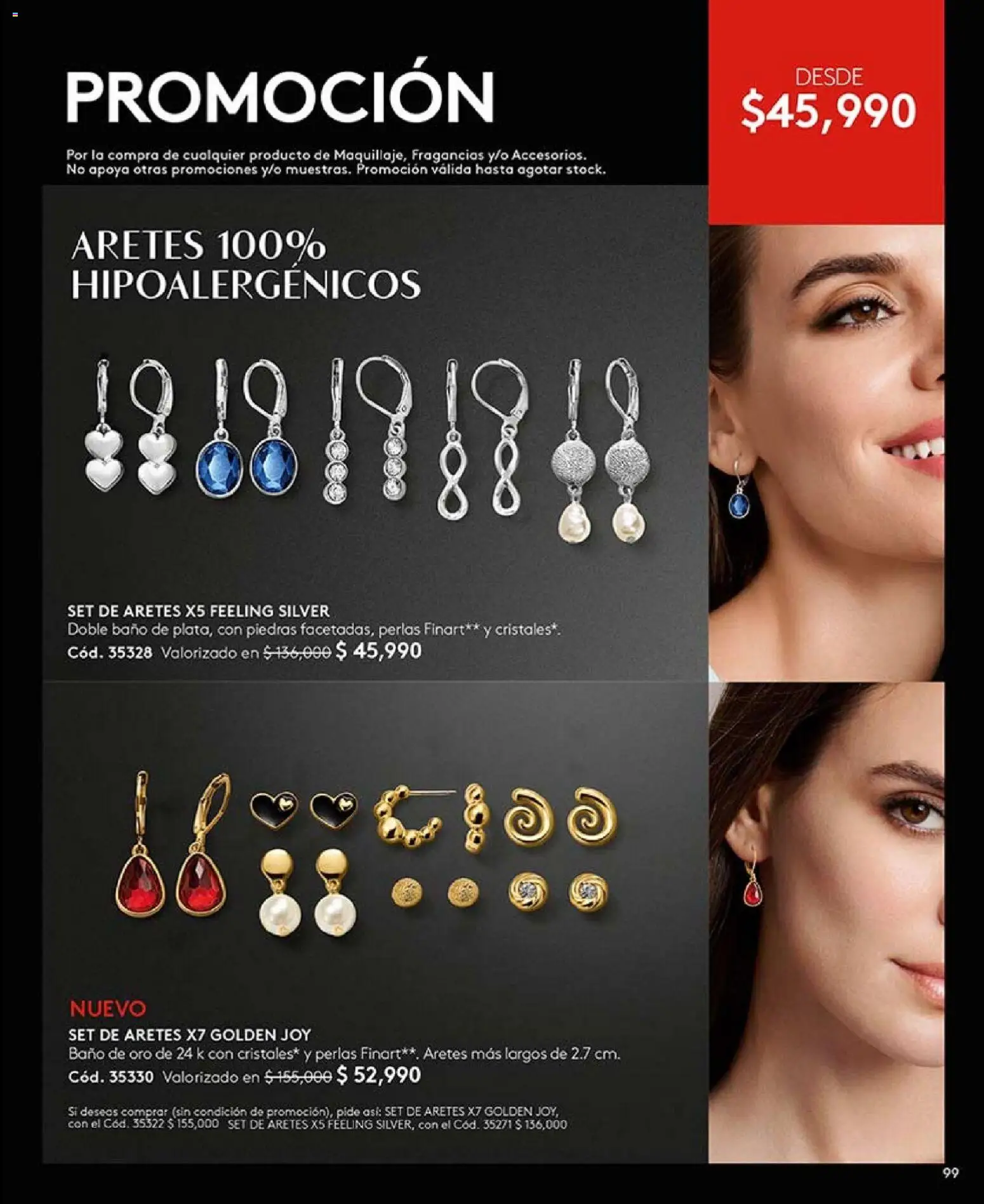 Ésika revista - valida desde el 20.02.2026 | Página: 99 | Productos: Aretes, Baño