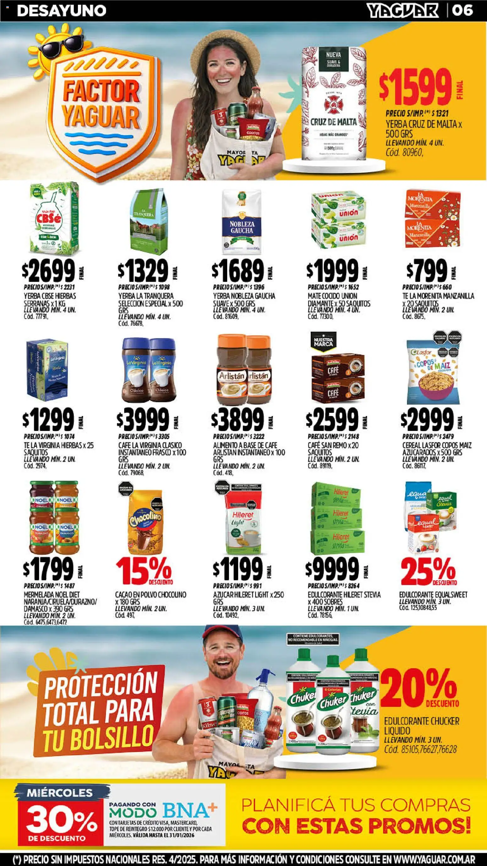 Yaguar - Oferta Semanal Trelew │ válido desde el 19.01.2026 | Página: 6 | Productos: Copos, Polvo, Maiz, Café