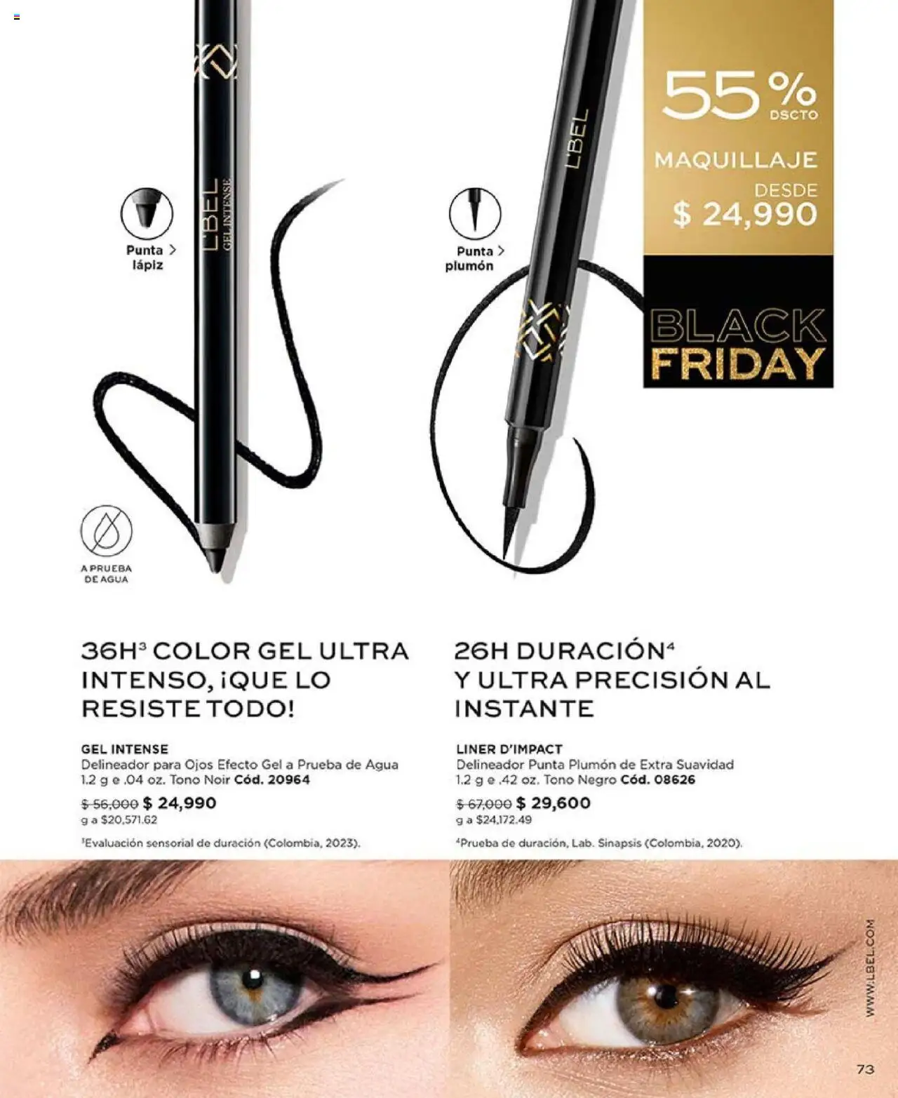 L'Bel revista - valida desde el 14.10.2025 | Página: 73 | Productos: Agua, Maquillaje, Delineador