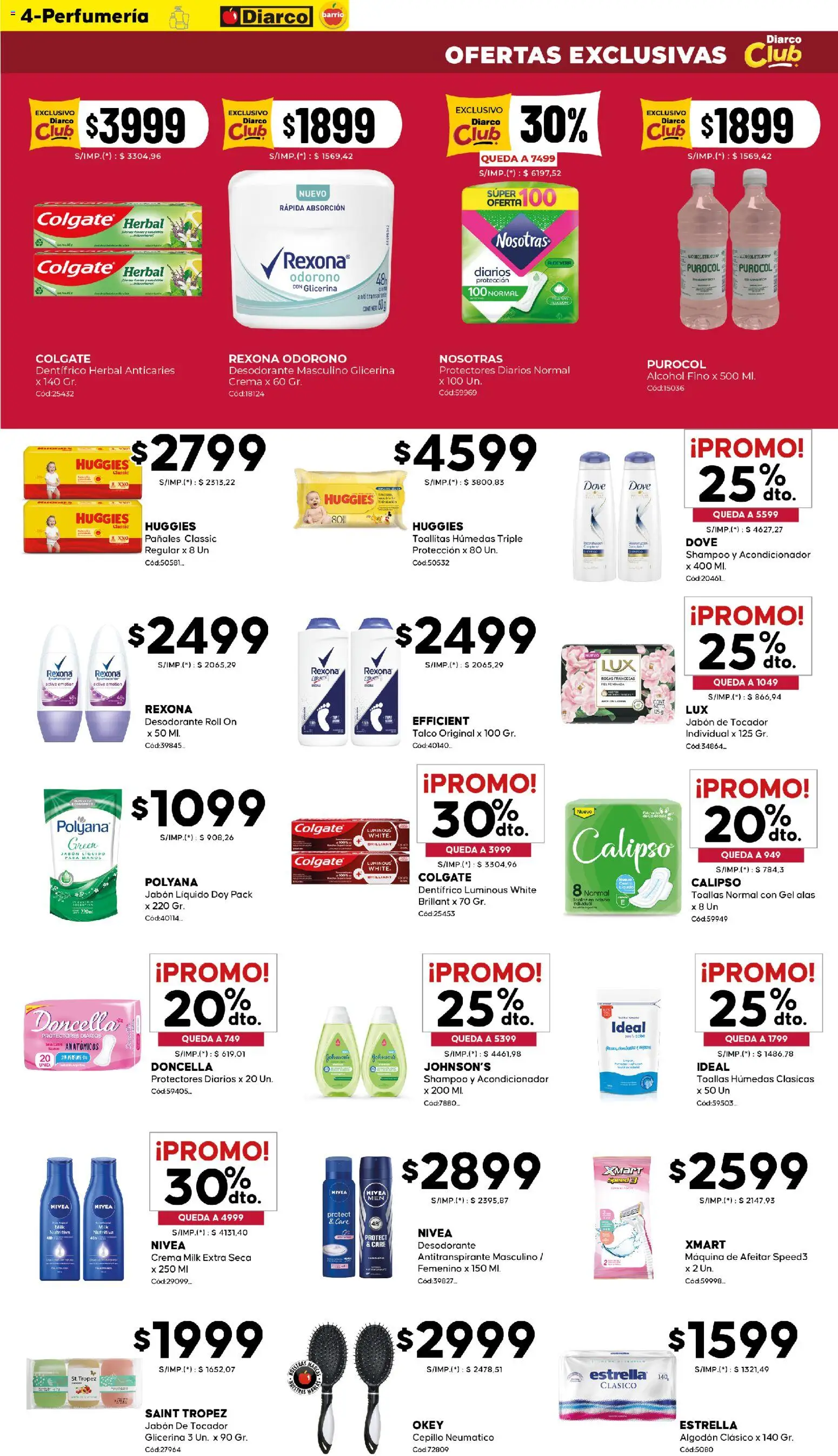 Diarco - Ofertas Diarco Barrio │ válido desde el 29.12.2025 | Página: 4 | Productos: Cepillo, Shampoo, Pañales, Crema
