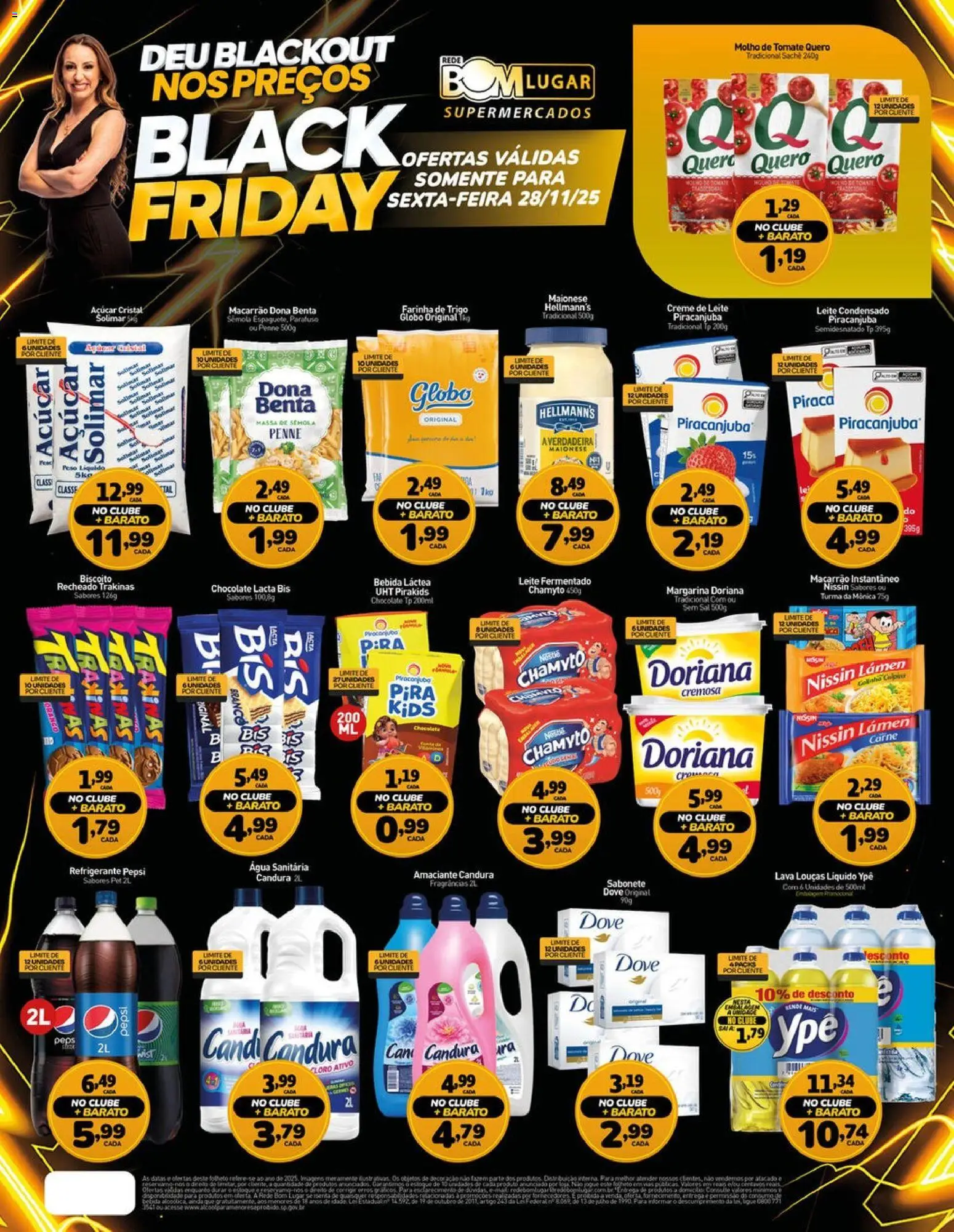 Rede Bom Lugar Folheto - válido de 28.11.2025 | Página: 2 | Produtos: Doriana, Leite, Macarrão, Creme