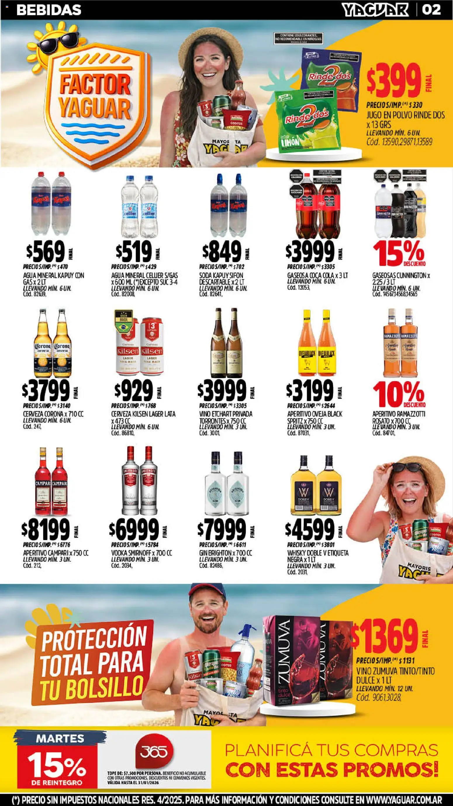 Yaguar - Oferta Semanal Chaco │ válido desde el 19.01.2026 | Página: 2 | Productos: Whisky, Gin, Soda, Vino