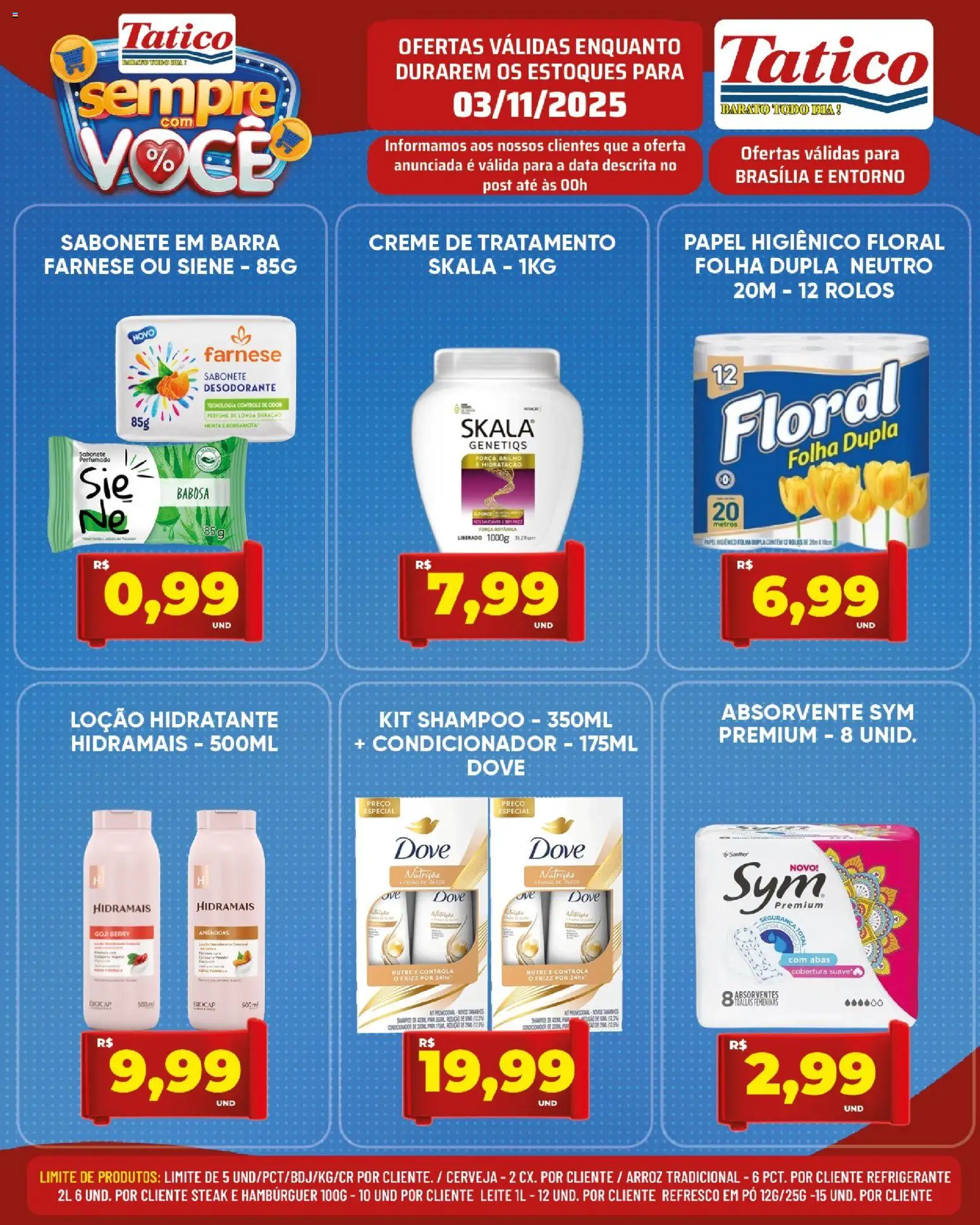 Tatico Folheto - válido de 03.11.2025 | Página: 13 | Produtos: Desodorante, Arroz, Sabonete, Dove