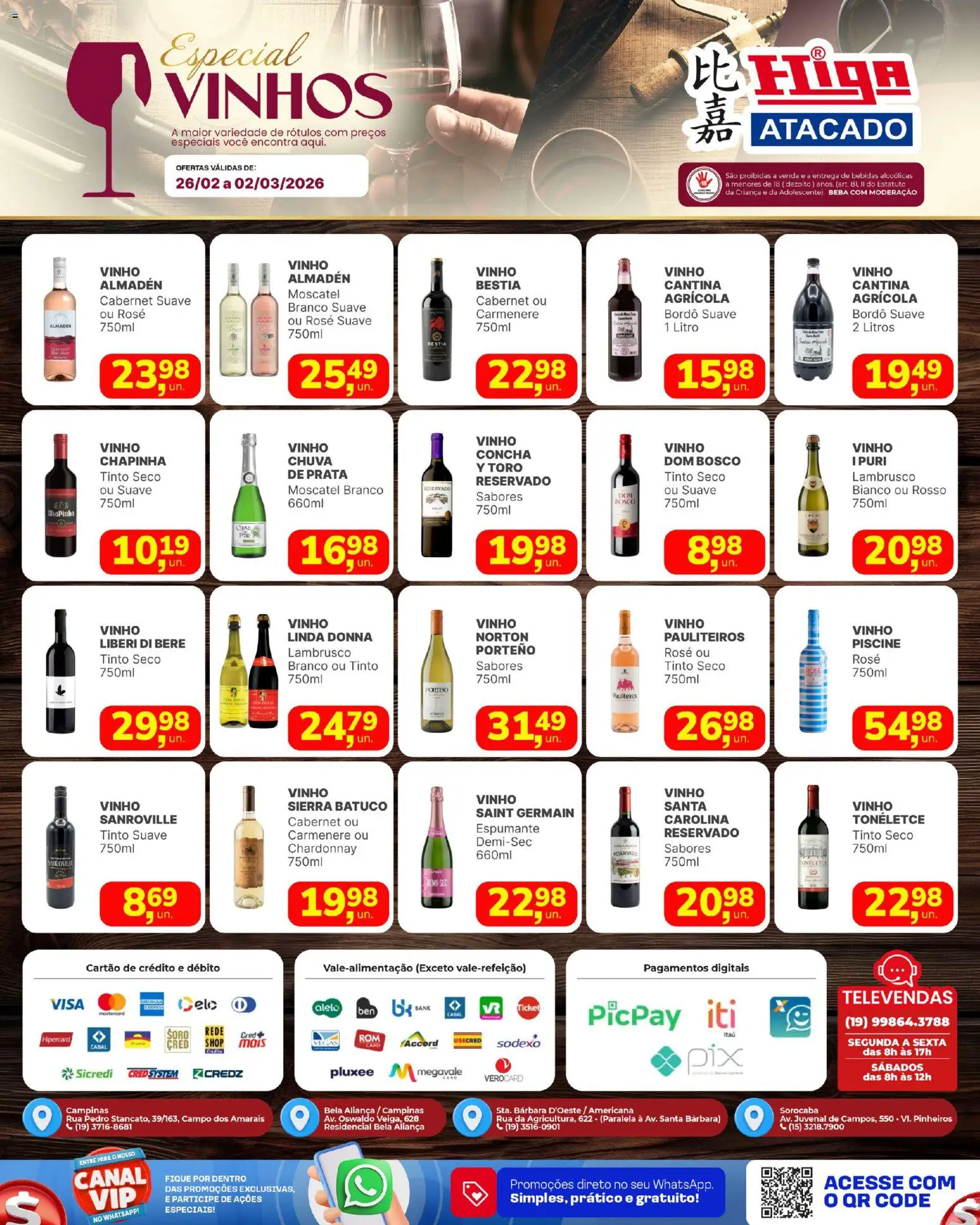 Higa Atacado Folheto - válido de 26.02.2026 | Página: 1 | Produtos: Chapinha, Espumante, Aliança, Vinho