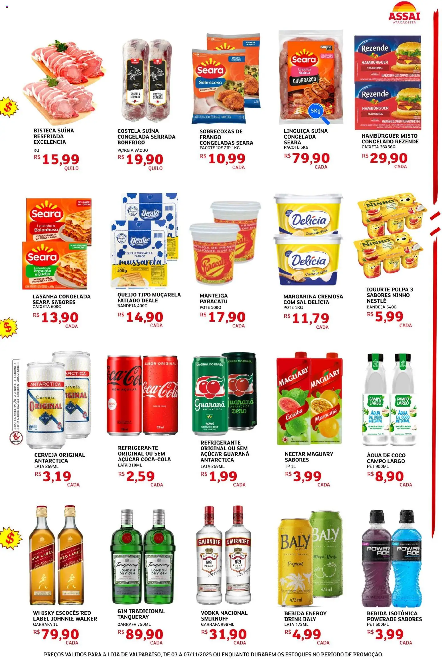 Assaí Atacadista Folheto - válido de 03.11.2025 | Página: 3 | Produtos: Carne de frango, Açúcar, Refrigerante, Frango