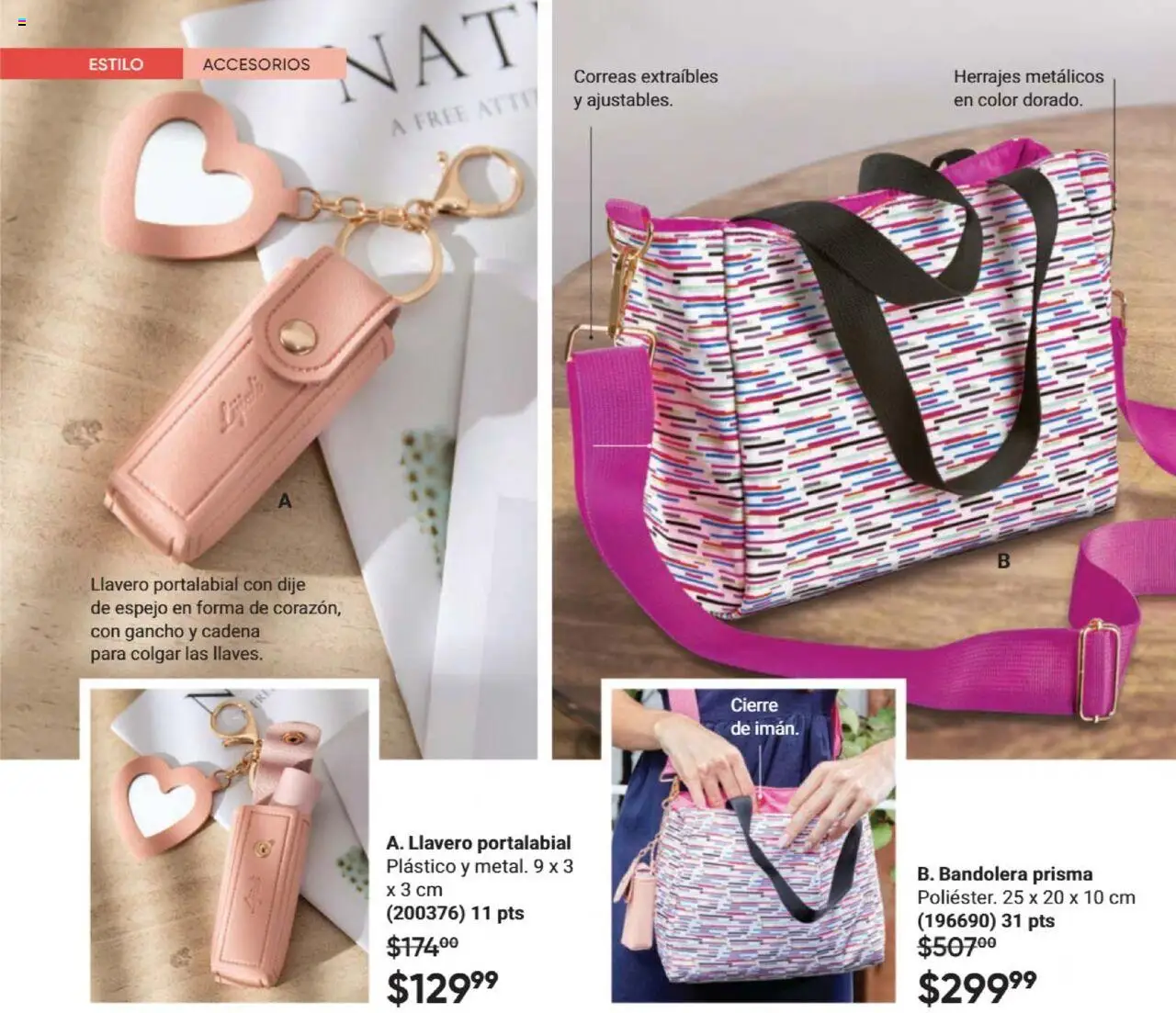 Nuevas ofertas de AVON válidas en toda la República Mexicana desde el 09.10.2025. ¡Encuentra las mejores ofertas en AVON - Casa & Estilo 16 2025! | Página: 144 | Productos: Llavero, Espejo, Dije, Cadena