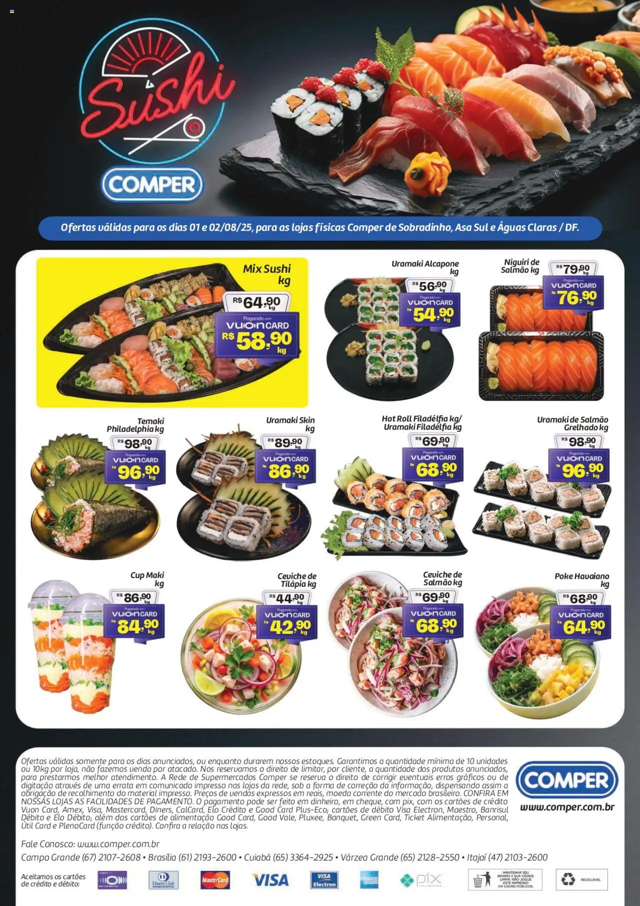 Comper Folheto - válido de 01.08.2025 | Página: 1 | Produtos: Salmão, Tilápia