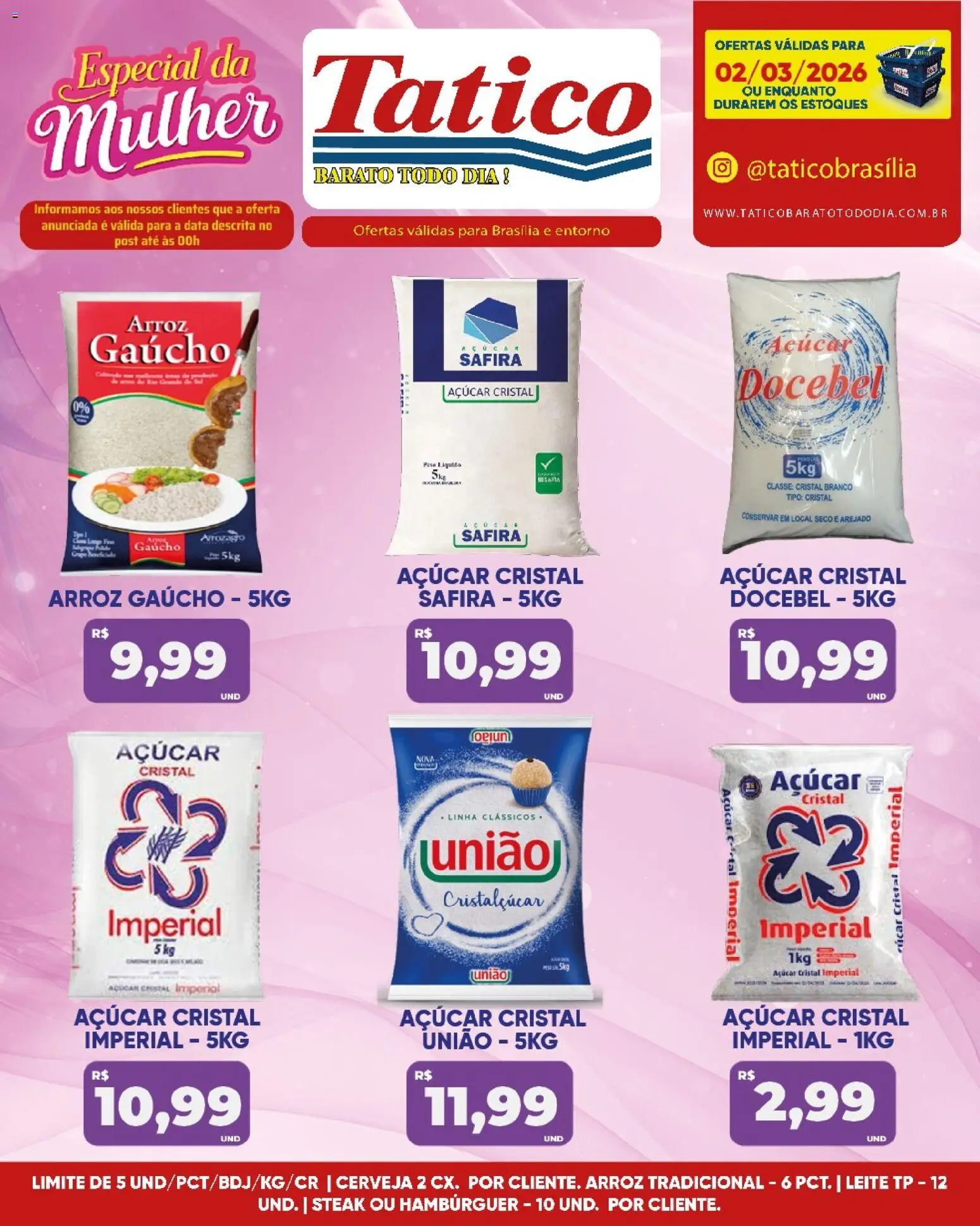 Tatico Folheto - válido de 03.03.2026 | Página: 18 | Produtos: Piso, Cerveja, Hambúrguer, Açúcar