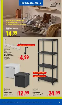 Preview of Lidl weekly ads valid from 02.01.2026 | Page: 29 | Products: Hook, Ottoman, Bag, Weight