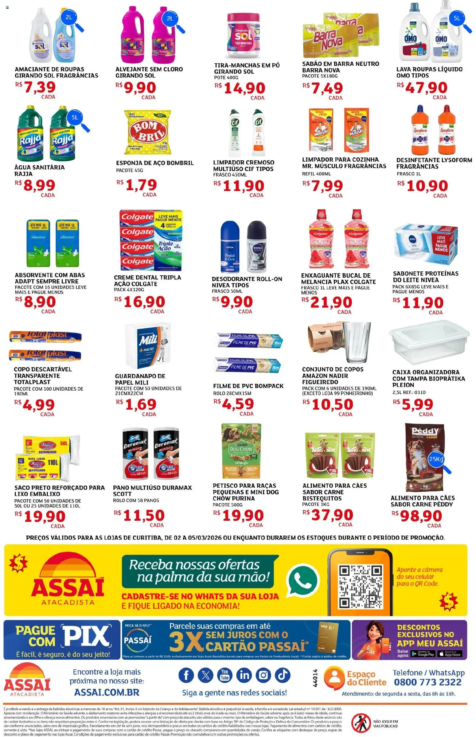 Assaí Atacadista Folheto - válido de 02.03.2026 | Página: 4 | Produtos: Pó, Roupas, Câmera, Desinfetante