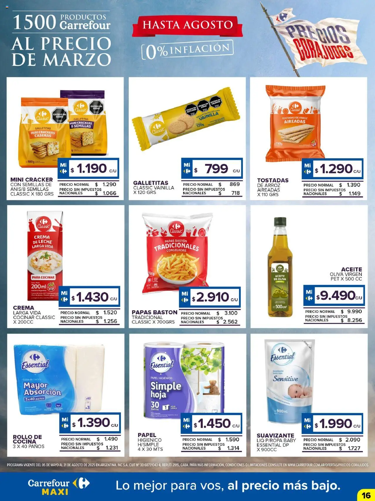 Carrefour Maxi catálogo - CABA │ válido desde el 18.08.2025 | Página: 16 | Productos: Papel higiénico, Oliva, Leche, Crema