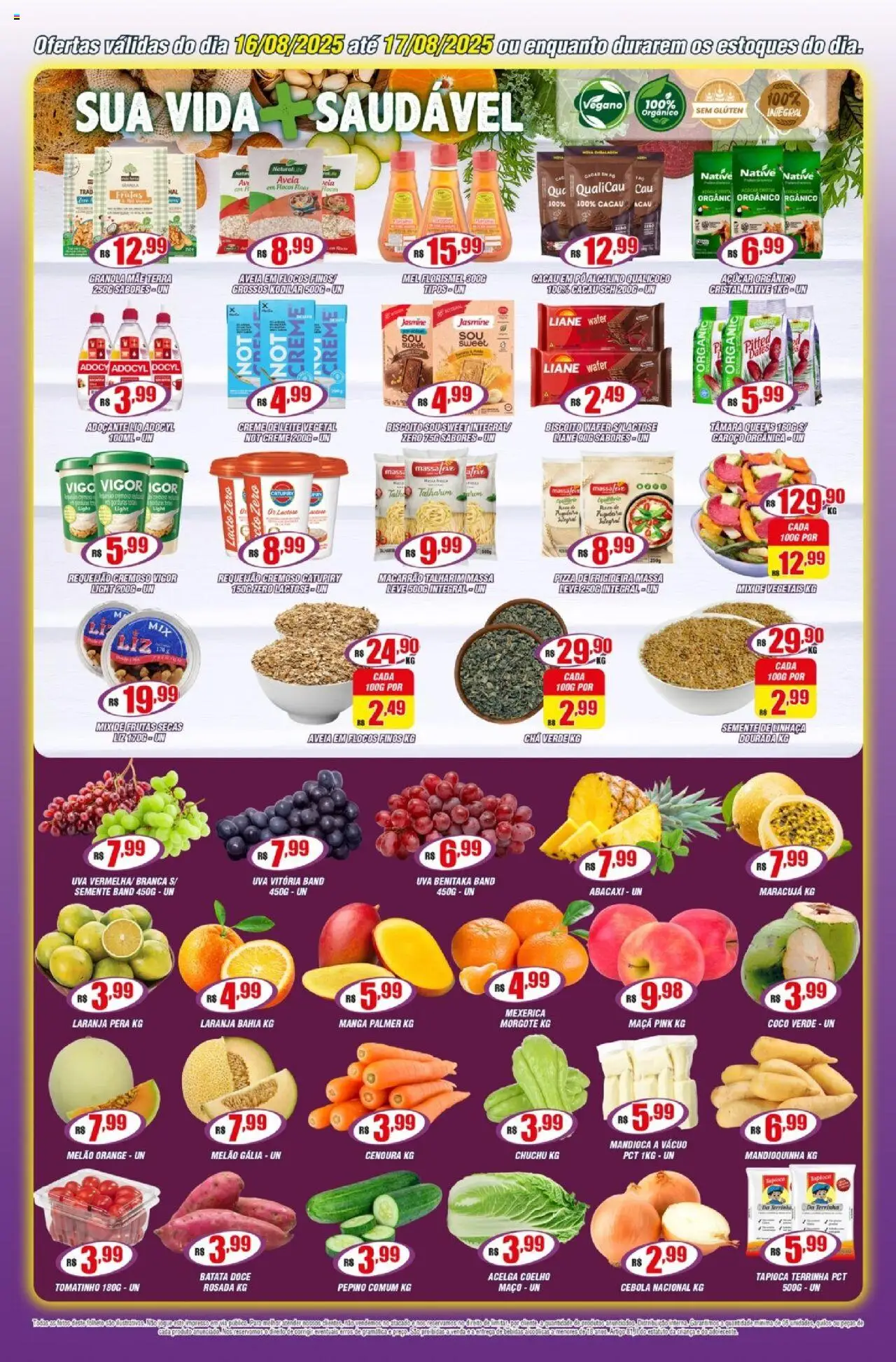 Violeta Supermercados Folheto - válido de 16.08.2025 | Página: 4 | Produtos: Mexerica, Pizza, Aveia, Requeijão