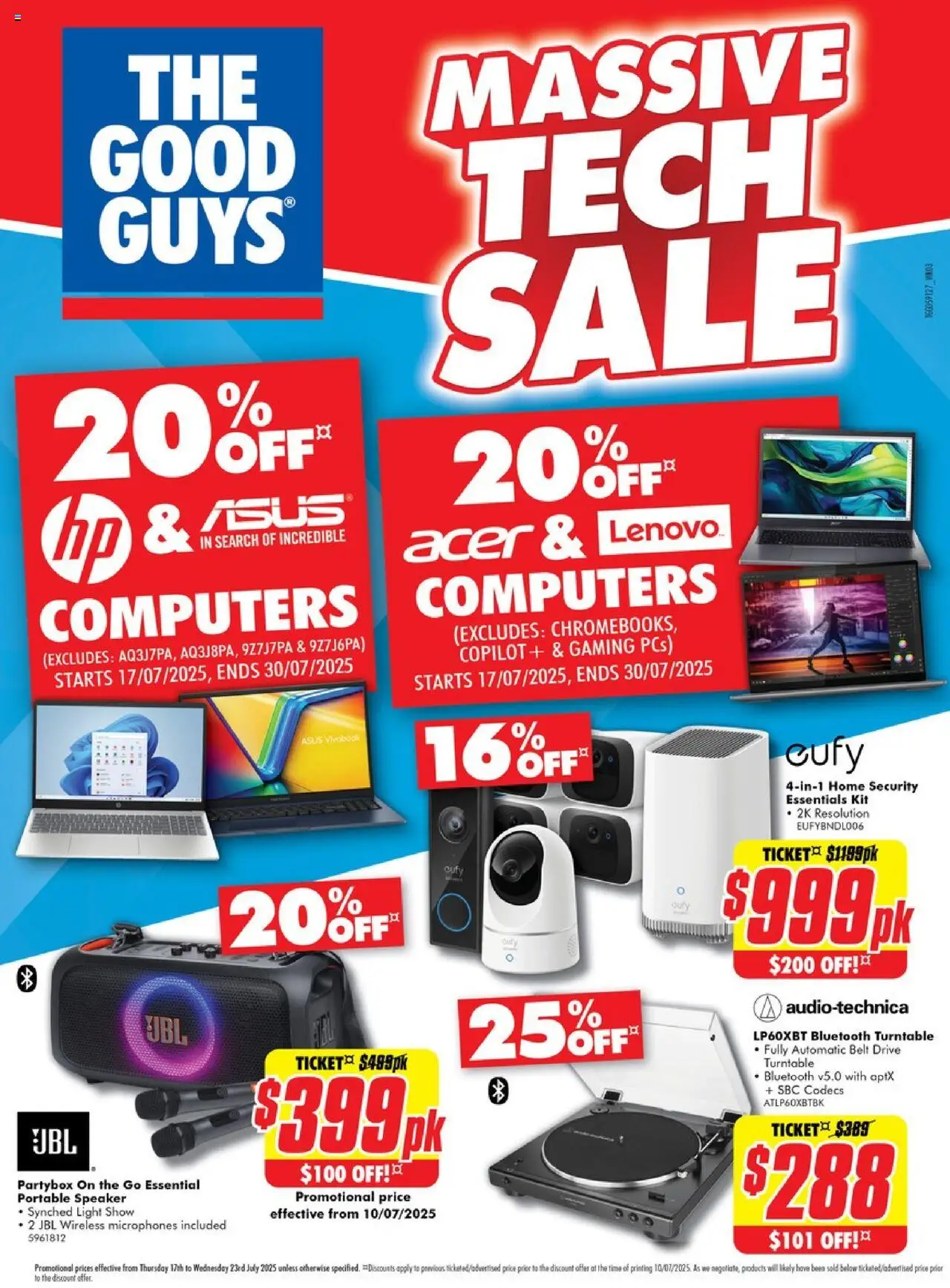 The Good Guys catalogue - valid from 16.07.2025 | Page: 1 | Products: Light, Belt, Speaker, Portable