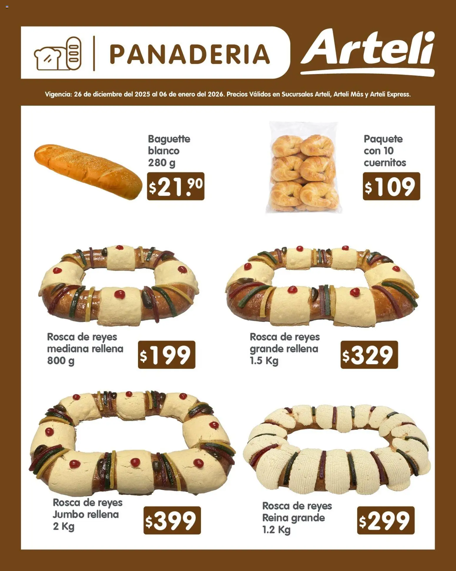 Nuevas ofertas de Arteli válidas en toda la República Mexicana desde el 26.12.2025. ¡Encuentra las mejores ofertas en Arteli folleto Quincenal! | Página: 8 | Productos: Panadería