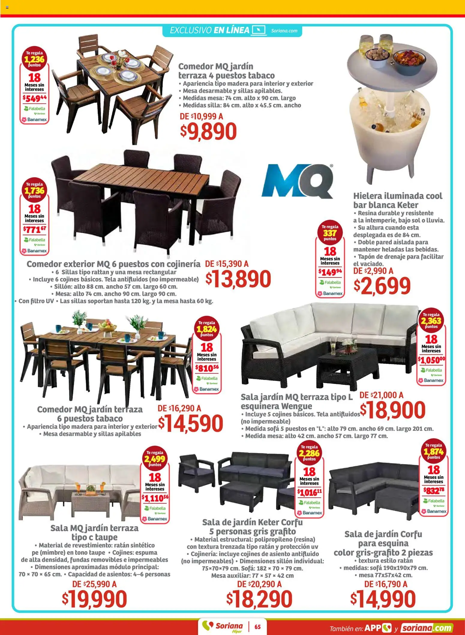 Nuevas ofertas de Soriana válidas en toda la República Mexicana desde el 30.01.2026. ¡Encuentra las mejores ofertas en Soriana - Preciazazaso Híper: Camp, Chia, Oax, Q. Roo, Tab, Yuc! | Página: 65 | Productos: Silla, Espuma, Hielera, Mesa