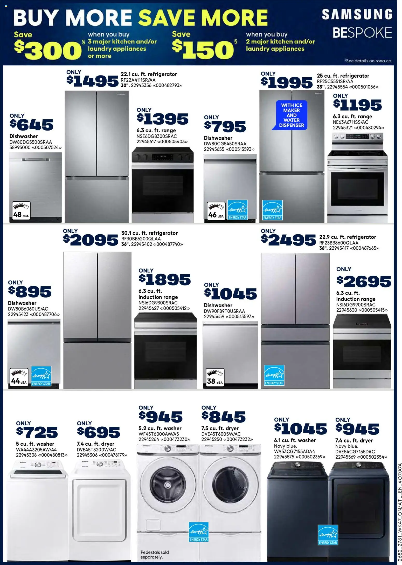 Rona flyer valid from 18.12.2025 | Page: 7 | Products: Refrigerator, Dryer, Dishwasher