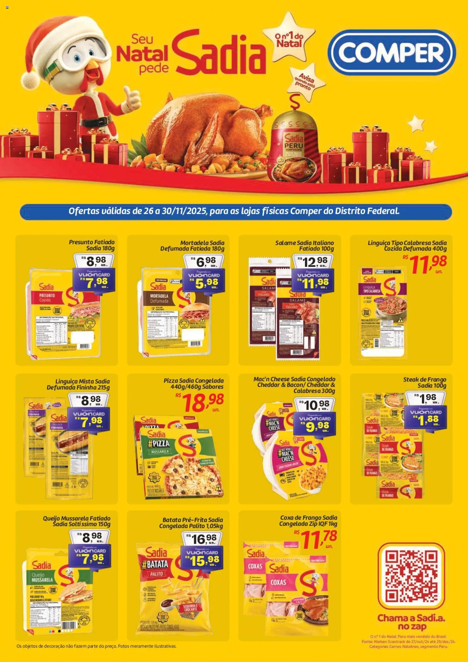Comper Folheto - válido de 26.11.2025 | Página: 1 | Produtos: Pizza, Cheddar, Batata, Frango