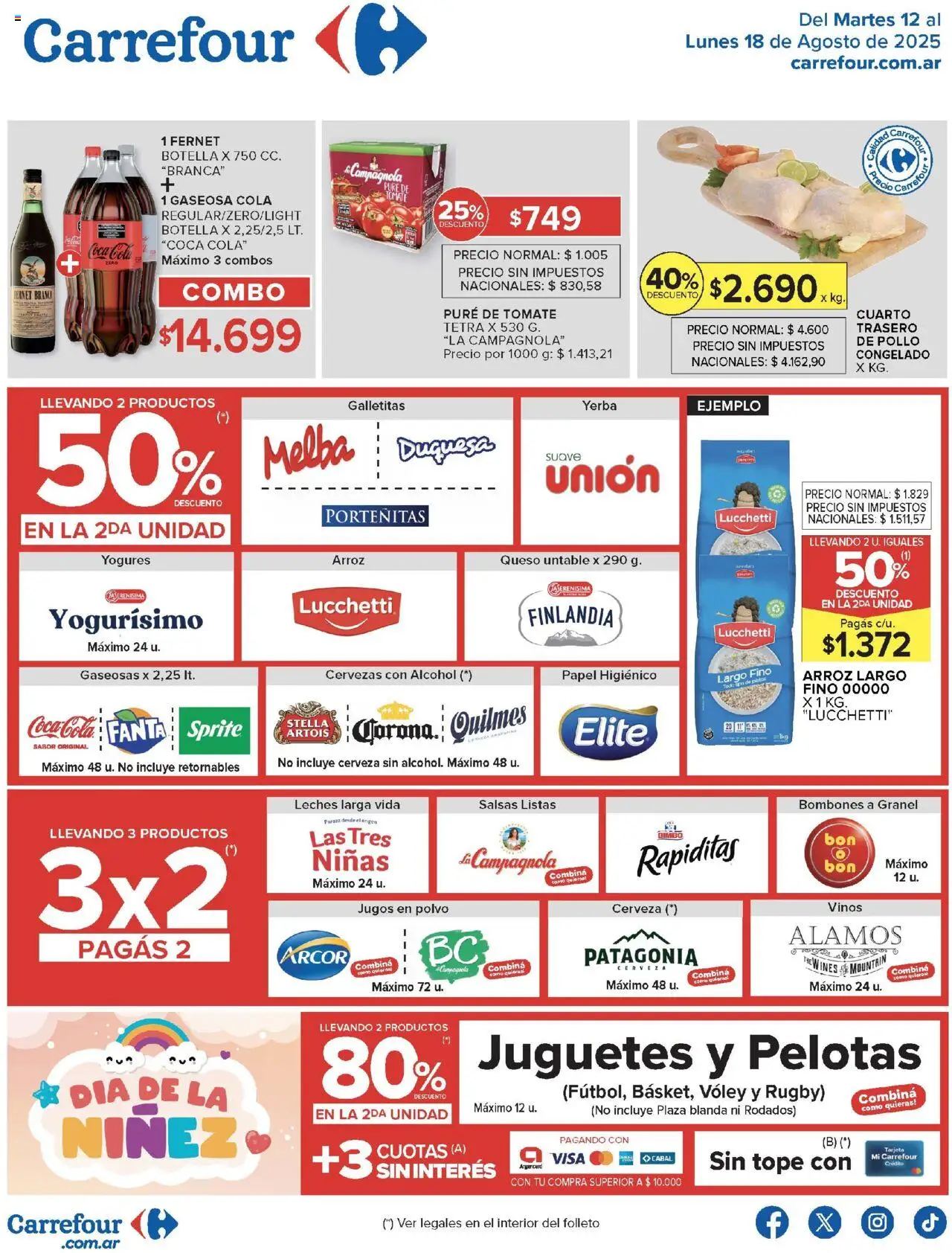 Carrefour ofertas - CABA │ válido desde el 12.08.2025 | Página: 2 | Productos: Bombones, Gaseosa, Queso, Cerveza