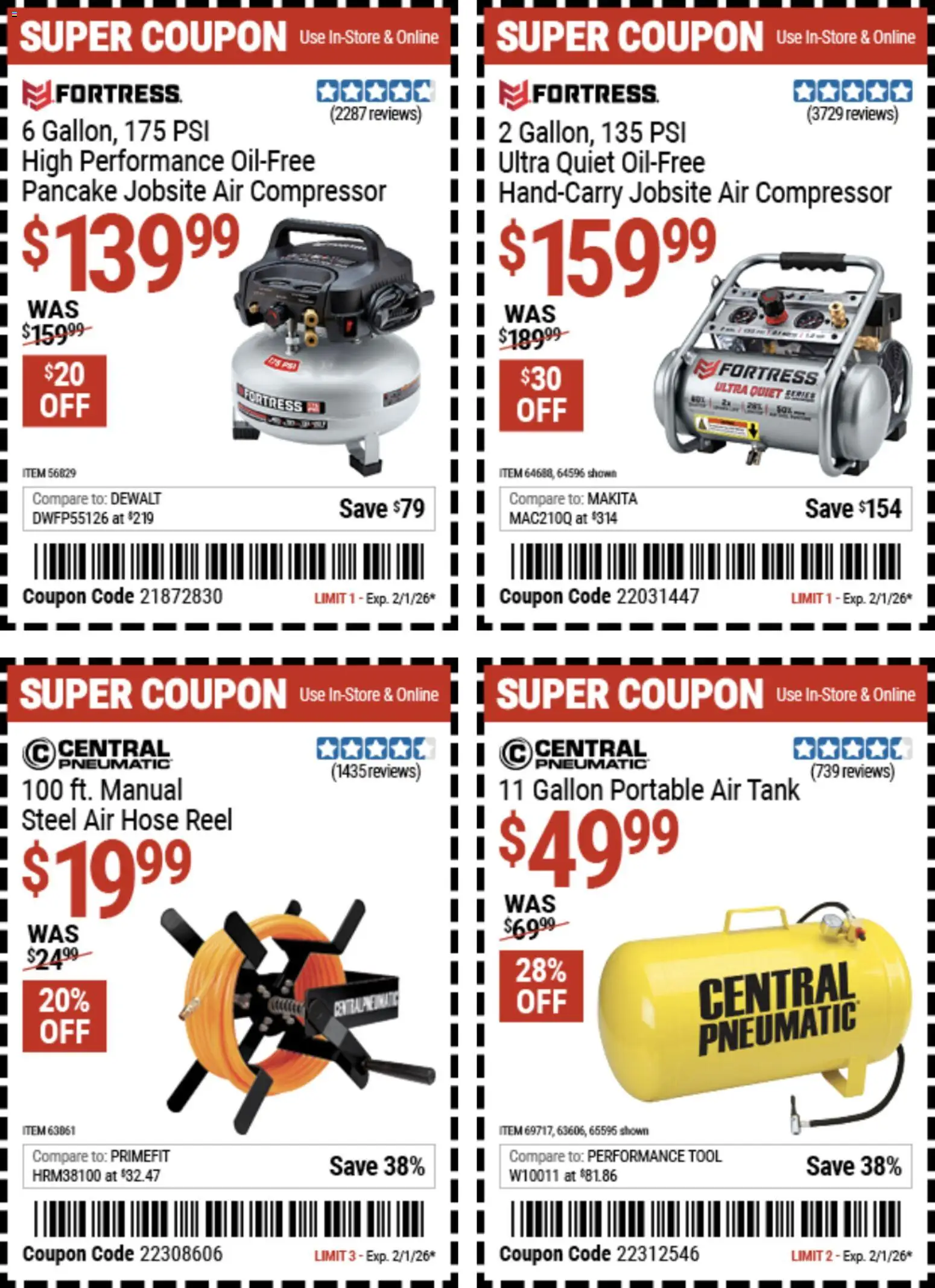 Harbor Freight Weekly Ad - valid from 20.01.2026 | Page: 13 | Products: Compressor, Pneumatic