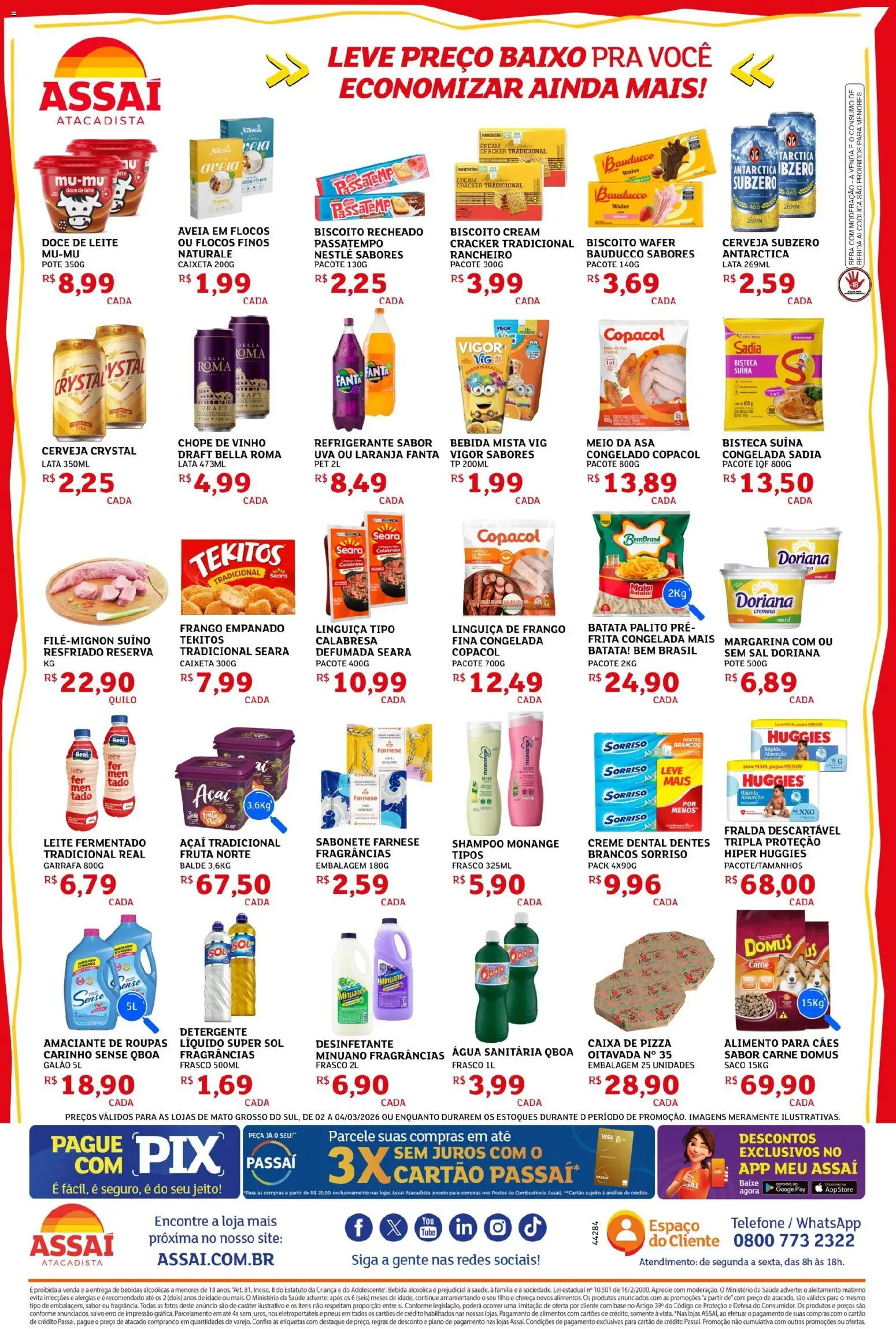 Assaí Atacadista Folheto - válido de 02.03.2026 | Página: 2 | Produtos: Base, Flocos, Creme dental, Balde