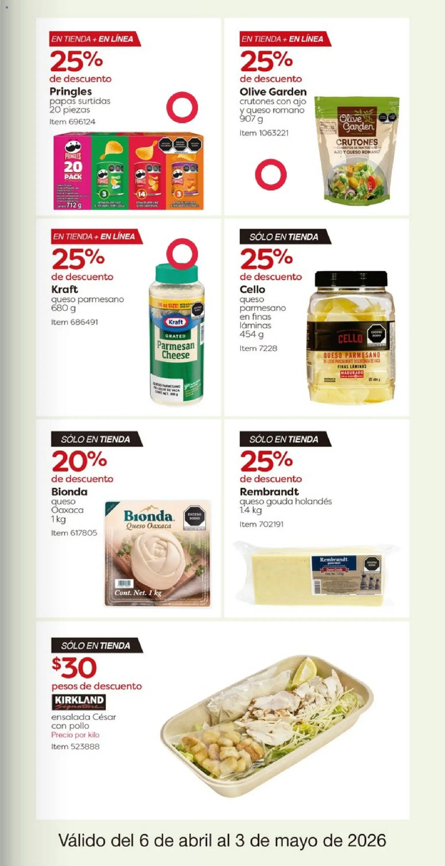 Nuevas ofertas de Costco válidas en toda la República Mexicana desde el 06.04.2026. ¡Encuentra las mejores ofertas en Costco catálogo! | Página: 29 | Productos: Pollo, Ajo, Queso, Ensalada