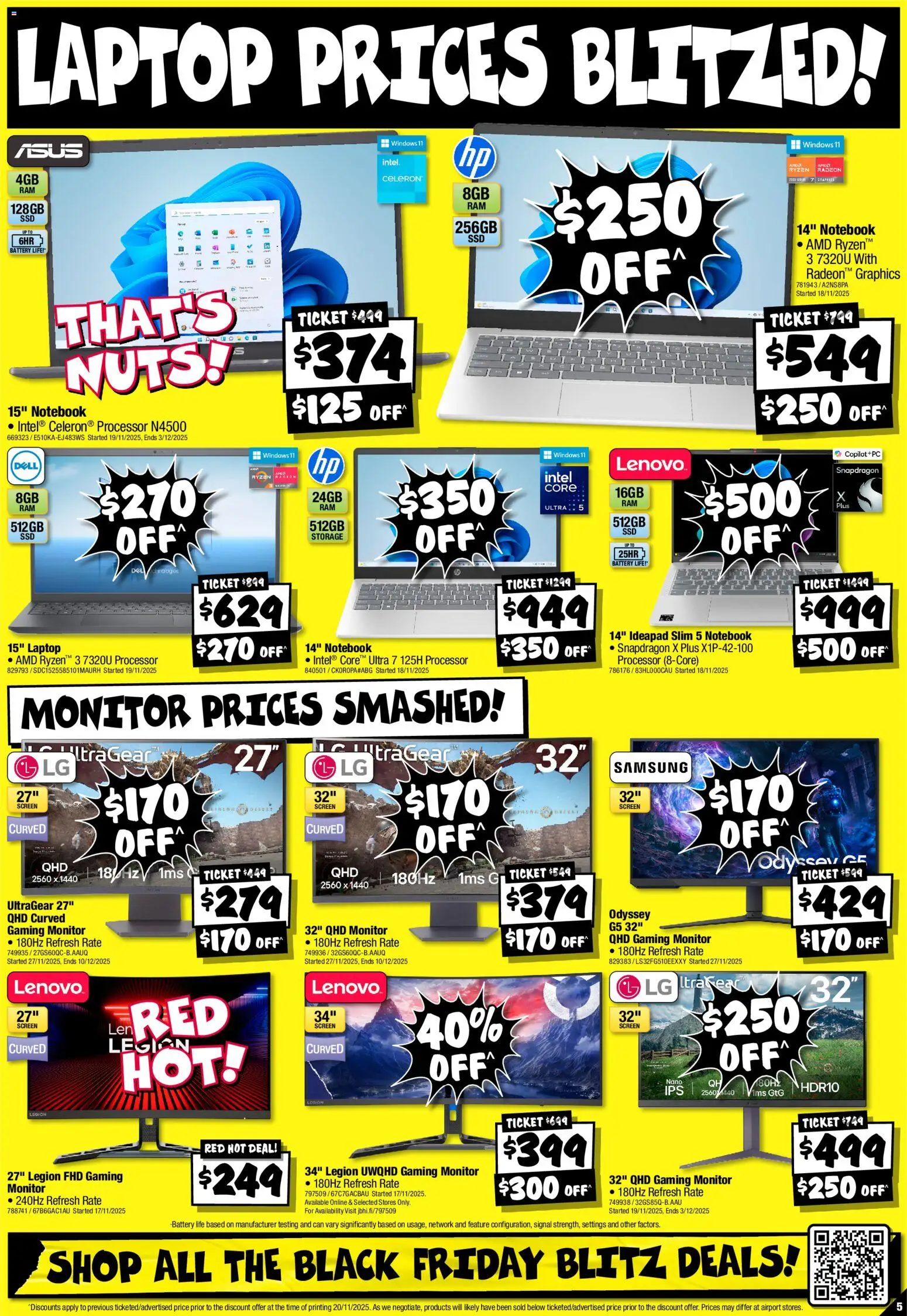 JB Hi-Fi catalogue - valid from 28.11.2025 | Page: 5 | Products: Battery, Nuts, Monitor, Screen