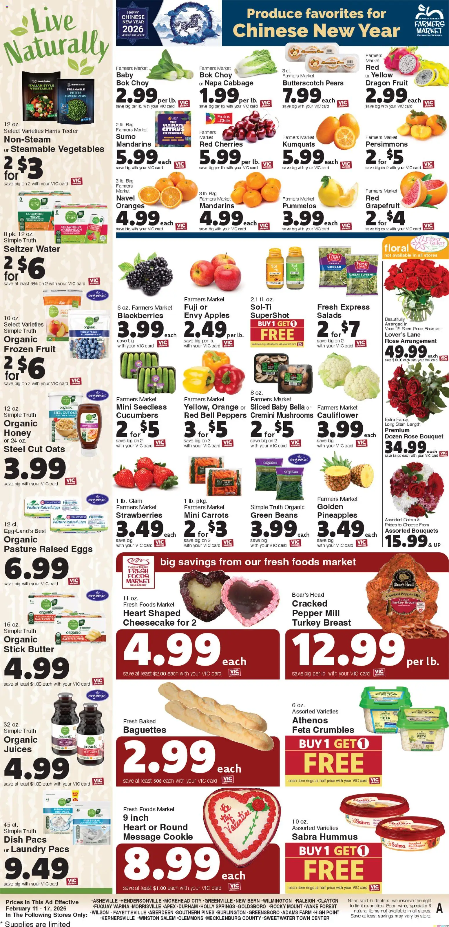 Harris Teeter Weekly Ad - NC - valid from 11.02.2026 | Page: 12 | Products: Mandarins, Juice, Apples, Vegetables