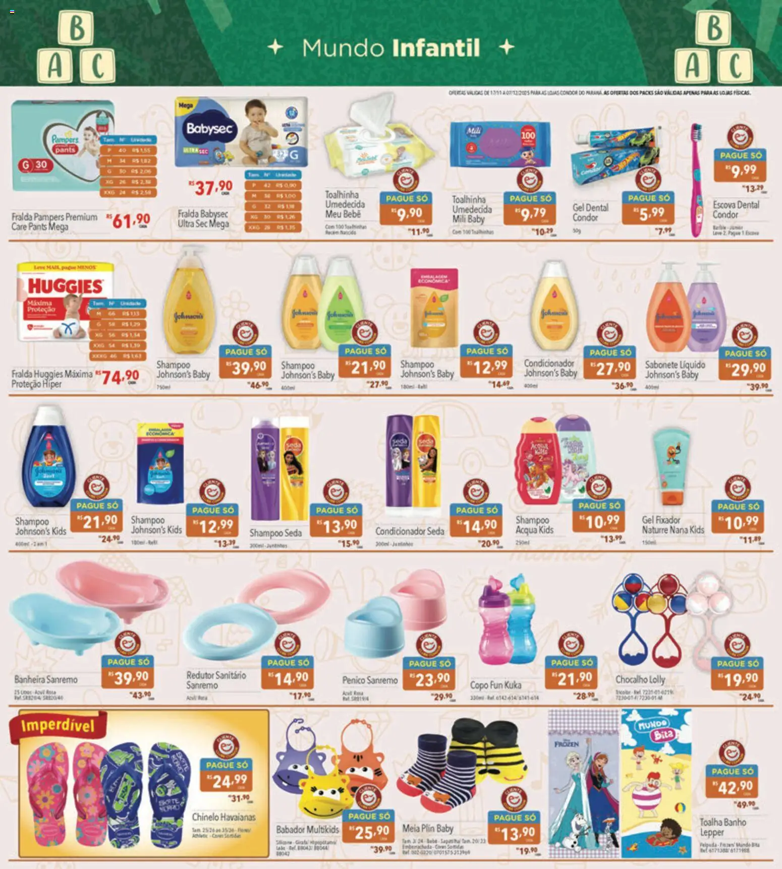 Supermercados Condor Folheto - válido de 17.11.2025 | Página: 24 | Produtos: Shampoo, Pampers, Sabonete, Fixador