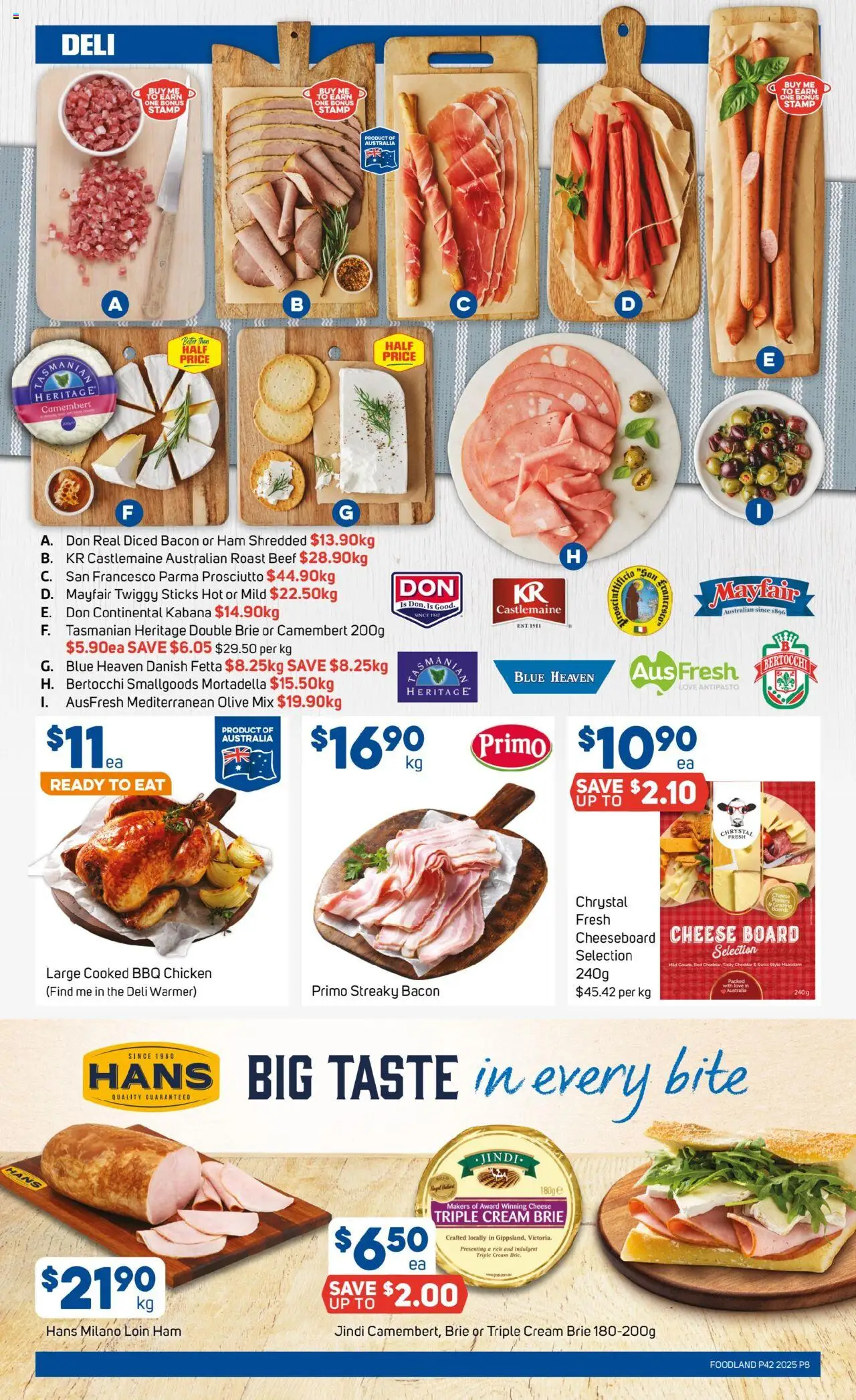 Foodland catalogue - valid from 15.10.2025 | Page: 8 | Products: Bacon, Cheese, Ham, Chicken