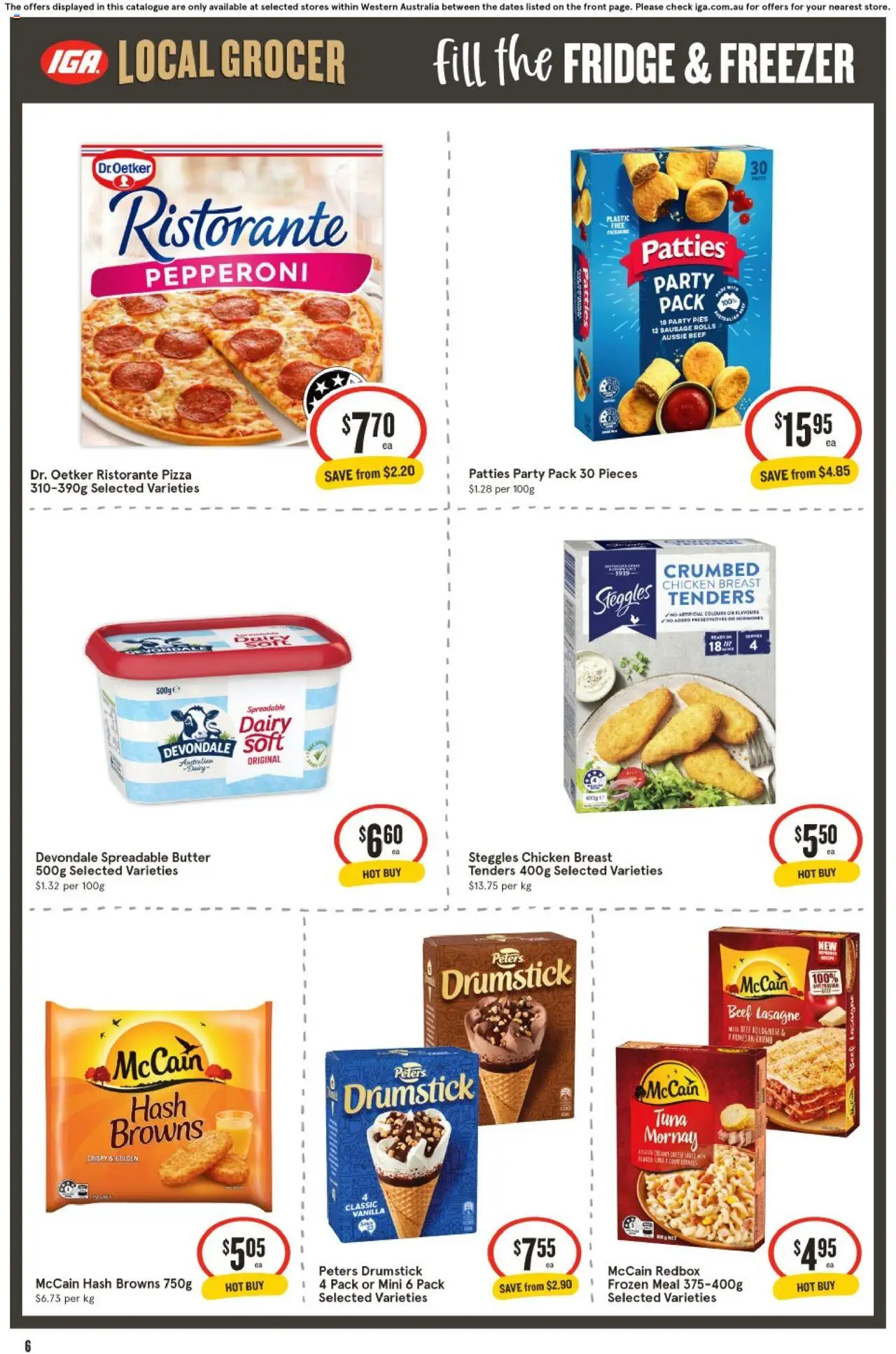 IGA catalogue - valid from 03.09.2025 | Page: 6 | Products: Butter, Beef, Pies, Freezer