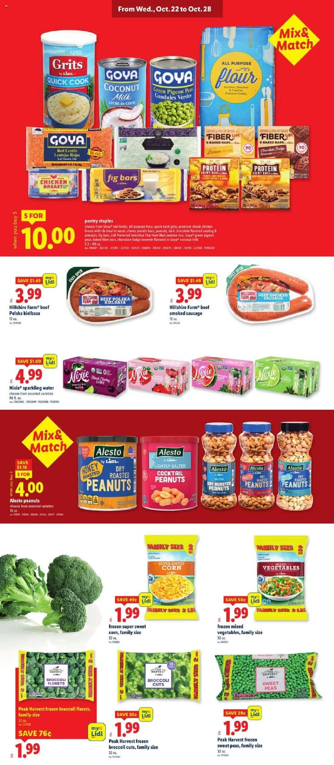 Lidl Weekly Ad - valid from 22.10.2025 | Page: 3 | Products: Corn, Broccoli, Chocolate, Beef