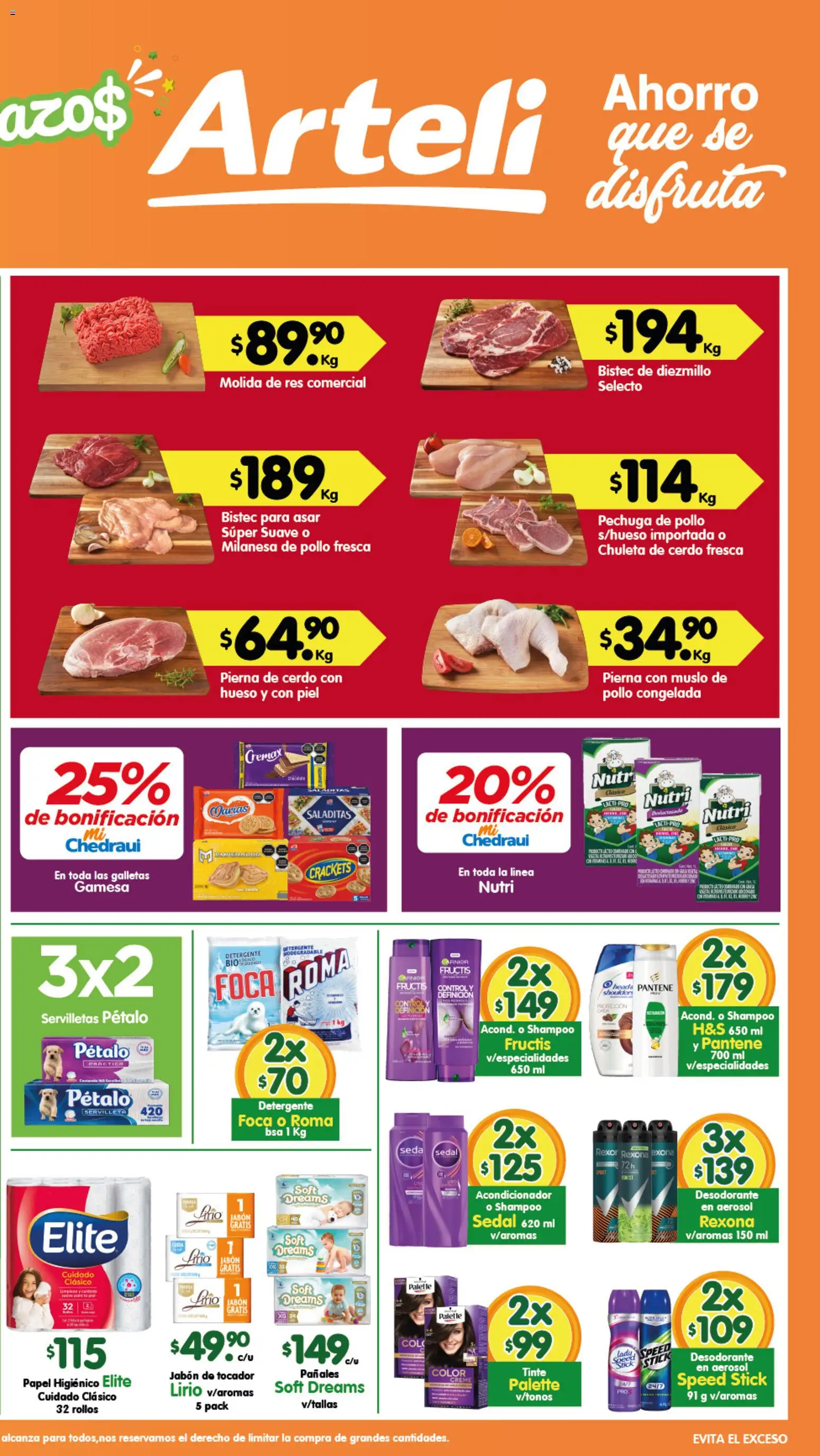 Nuevas ofertas de Arteli válidas en toda la República Mexicana desde el 31.10.2025. ¡Encuentra las mejores ofertas en Arteli folleto Valles! | Página: 2 | Productos: Pollo, Milanesa, Res, Papel higiénico