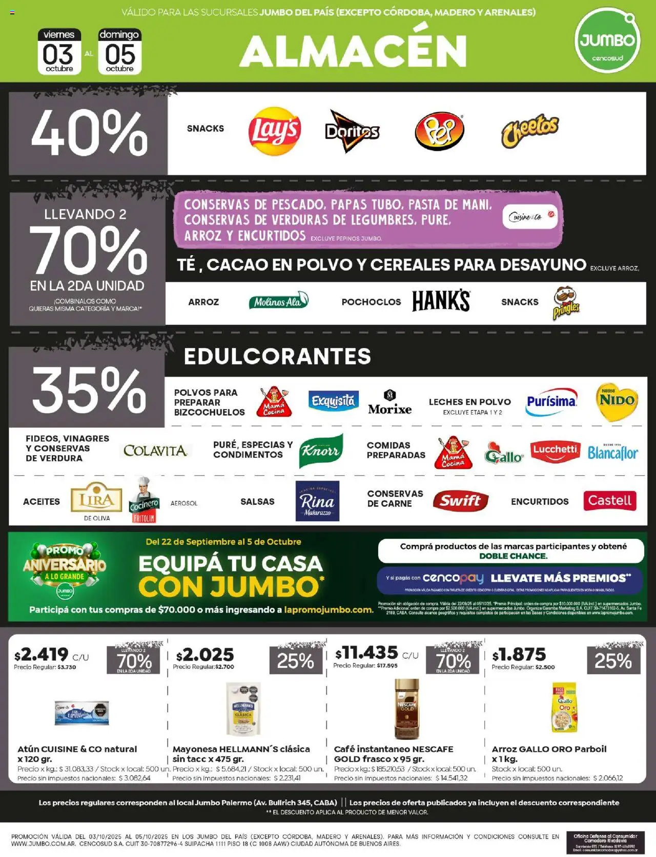 Jumbo - Ofertas │ válido desde el 03.10.2025 | Página: 2 | Productos: Oliva, Café, Arroz, Pepinos