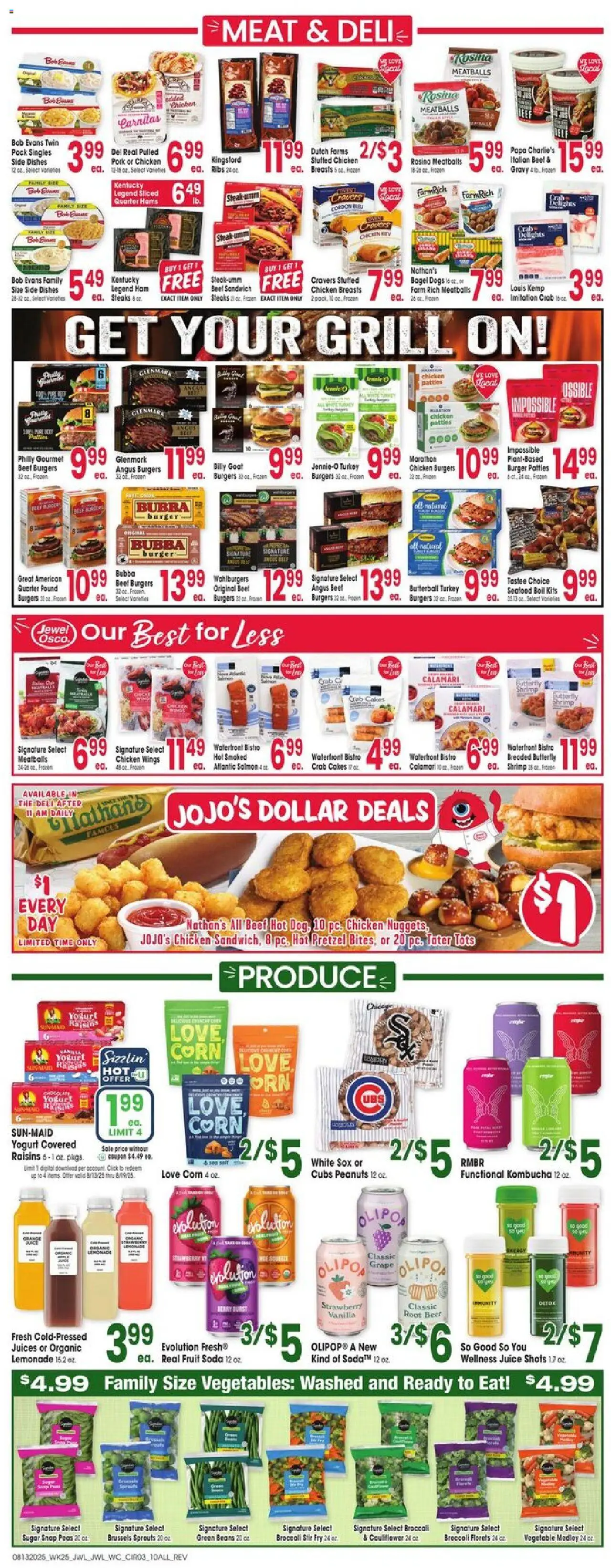 Jewel Osco Weekly Ad - valid from 13.08.2025 | Page: 6 | Products: Yogurt, Vegetables, Sugar, Seafood