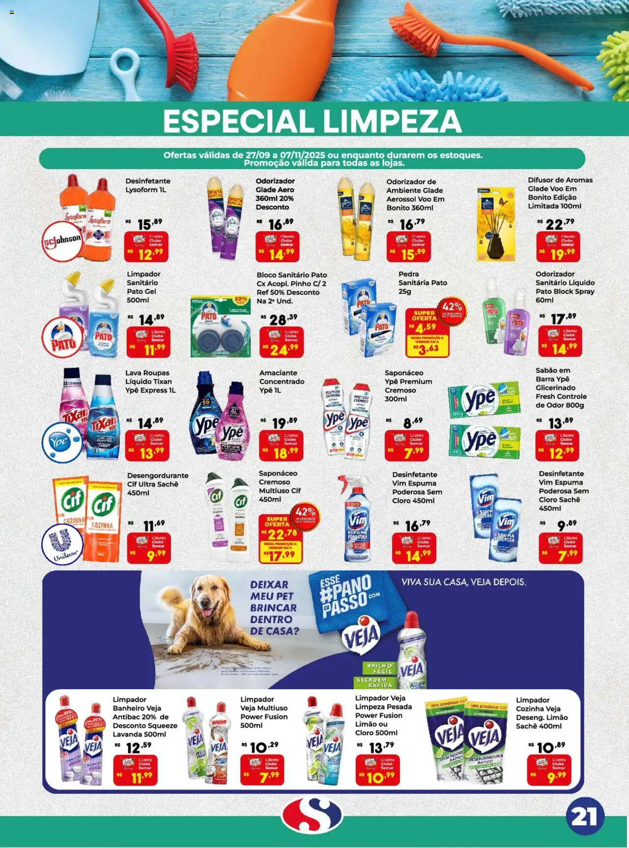 Semar Supermercado Folheto - válido de 27.09.2025 | Página: 21 | Produtos: Perfume, Desengordurante, Saponáceo, Amaciante