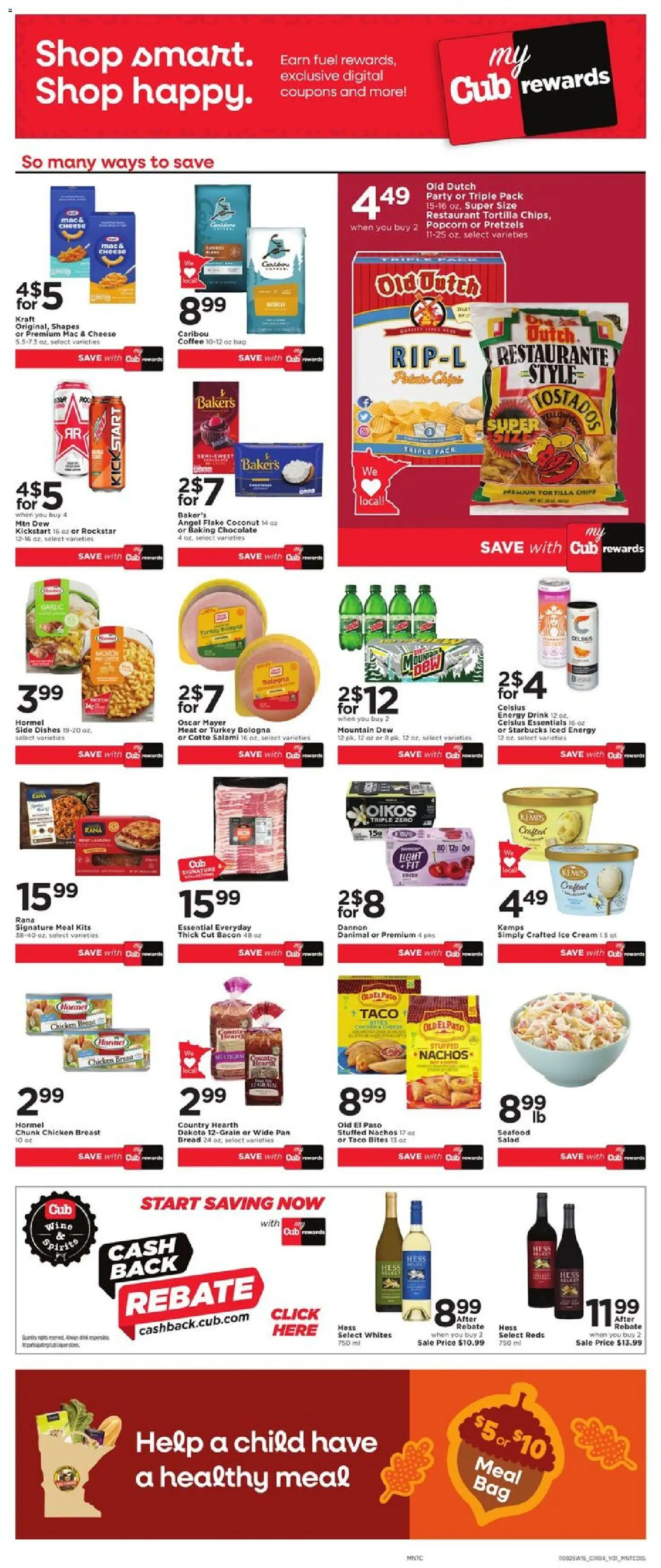Cub Foods Weekly Ad - valid from 09.11.2025 | Page: 8 | Products: Bread, Coffee, Wine, Bag