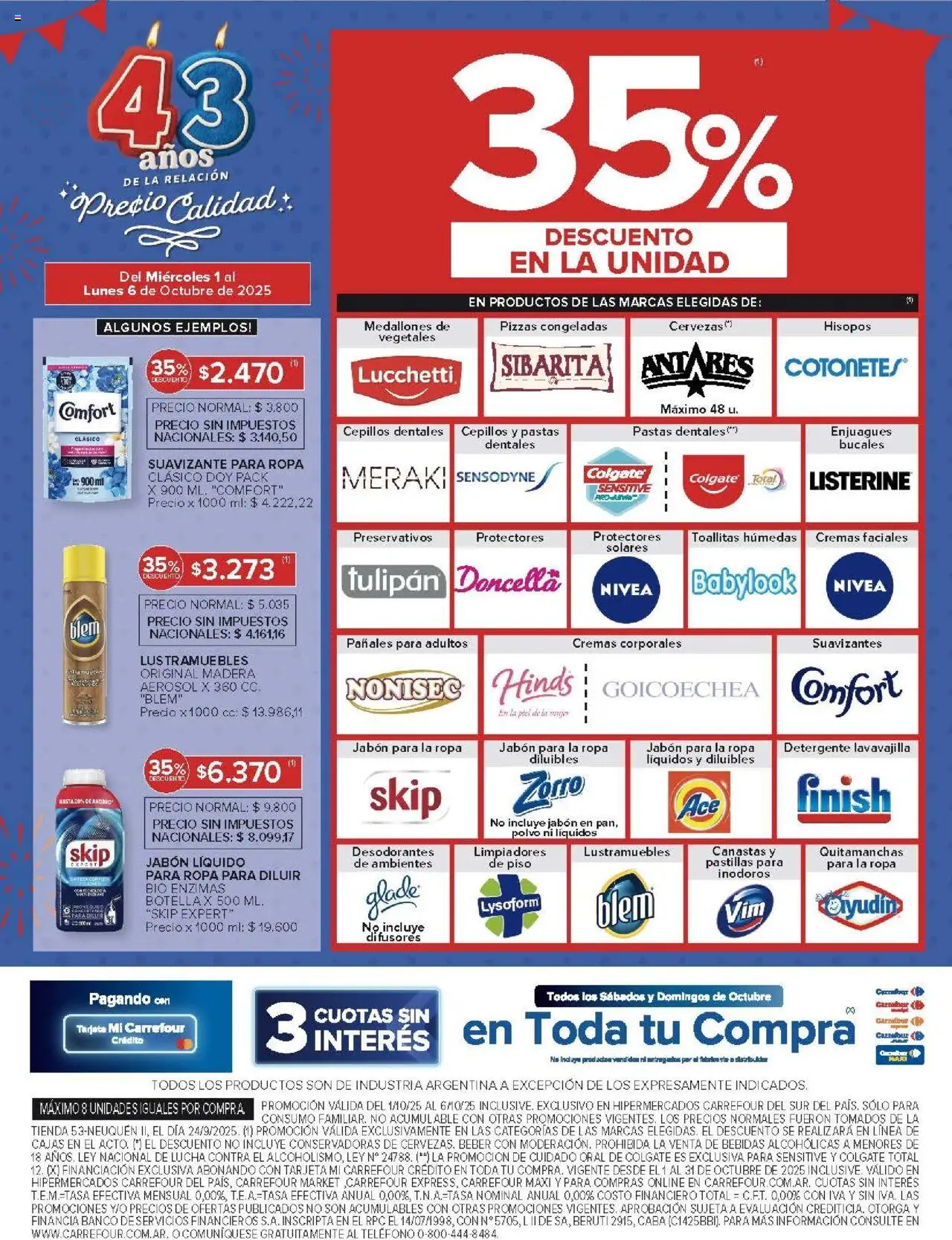 Carrefour - Ofertas - Chubut │ válido desde el 01.10.2025 | Página: 10 | Productos: Jabón líquido, Toallitas húmedas, Detergente, Suavizante