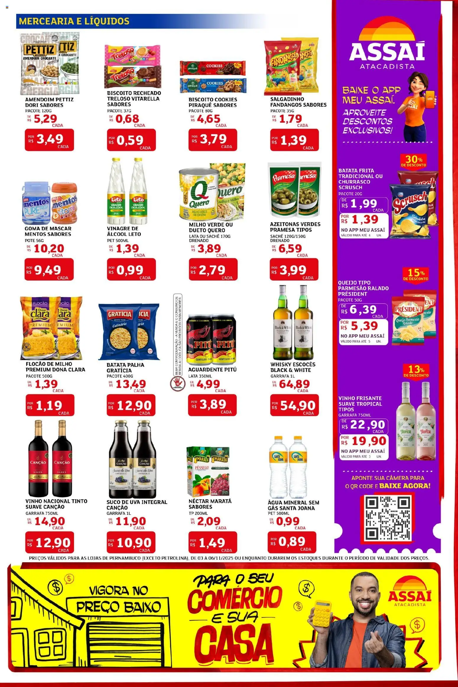 Assaí Atacadista Folheto - válido de 03.11.2025 | Página: 3 | Produtos: Pêssego, Amendoim, Ervilha, Vinagre