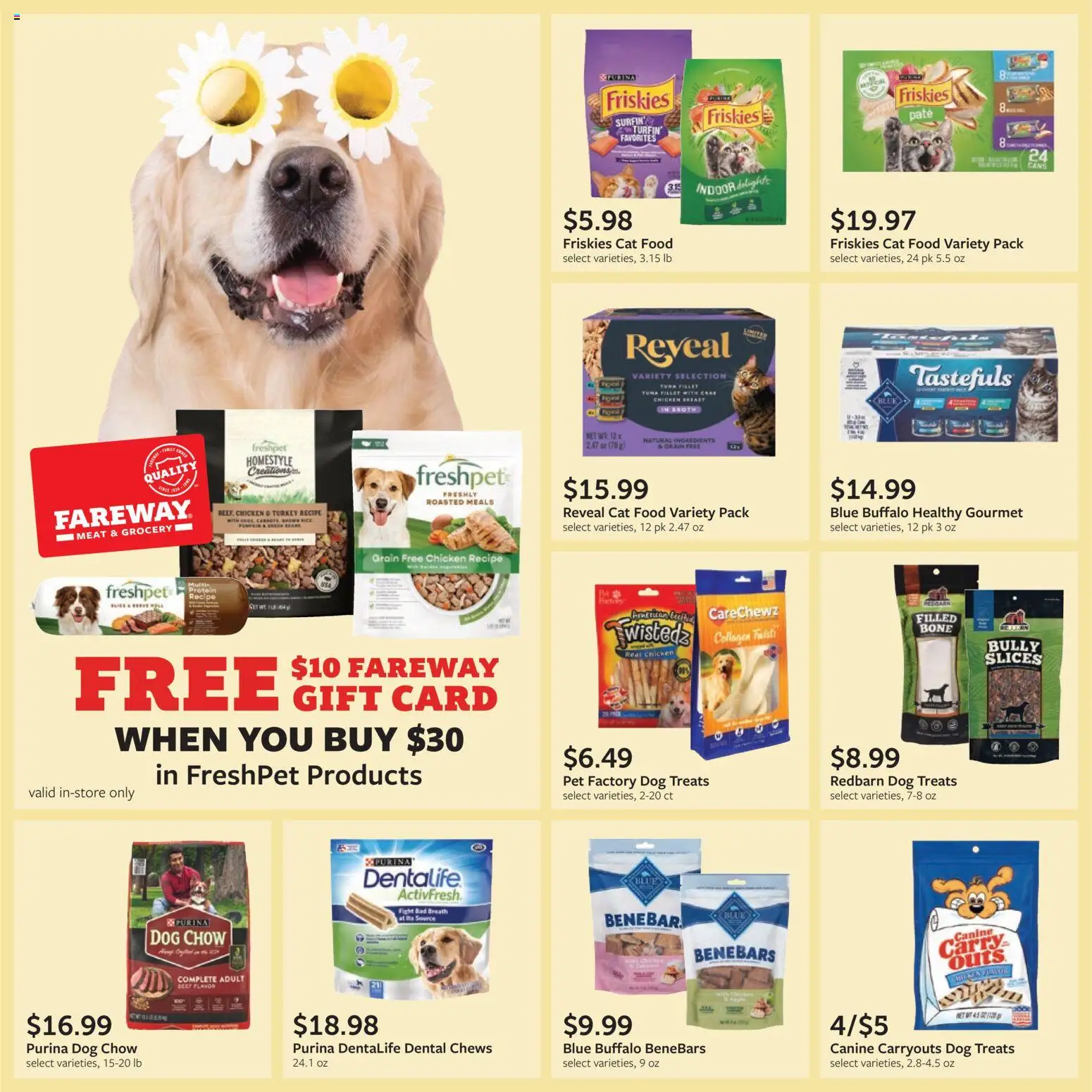 Fareway Monthly Ad - valid from 30.03.2026 | Page: 32 | Products: Dog Treats, Cat Food