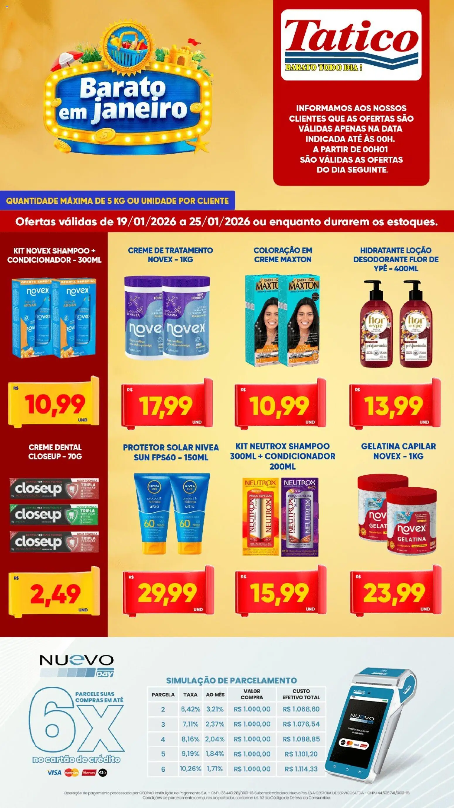 Tatico Folheto - válido de 19.01.2026 | Página: 3 | Produtos: Shampoo, Condicionador, Creme, Gelatina
