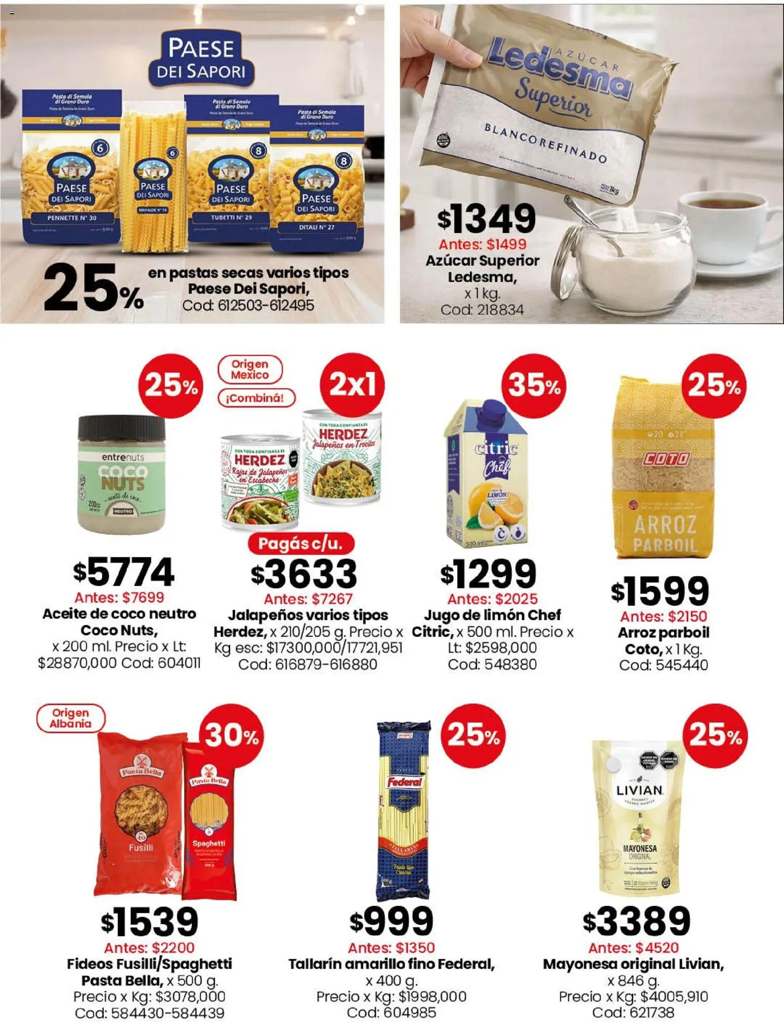 Coto - Ofertas Almacén y bebidas │ válido desde el 06.04.2026 | Página: 5 | Productos: Azucar, Limón, Jugo, Pasta