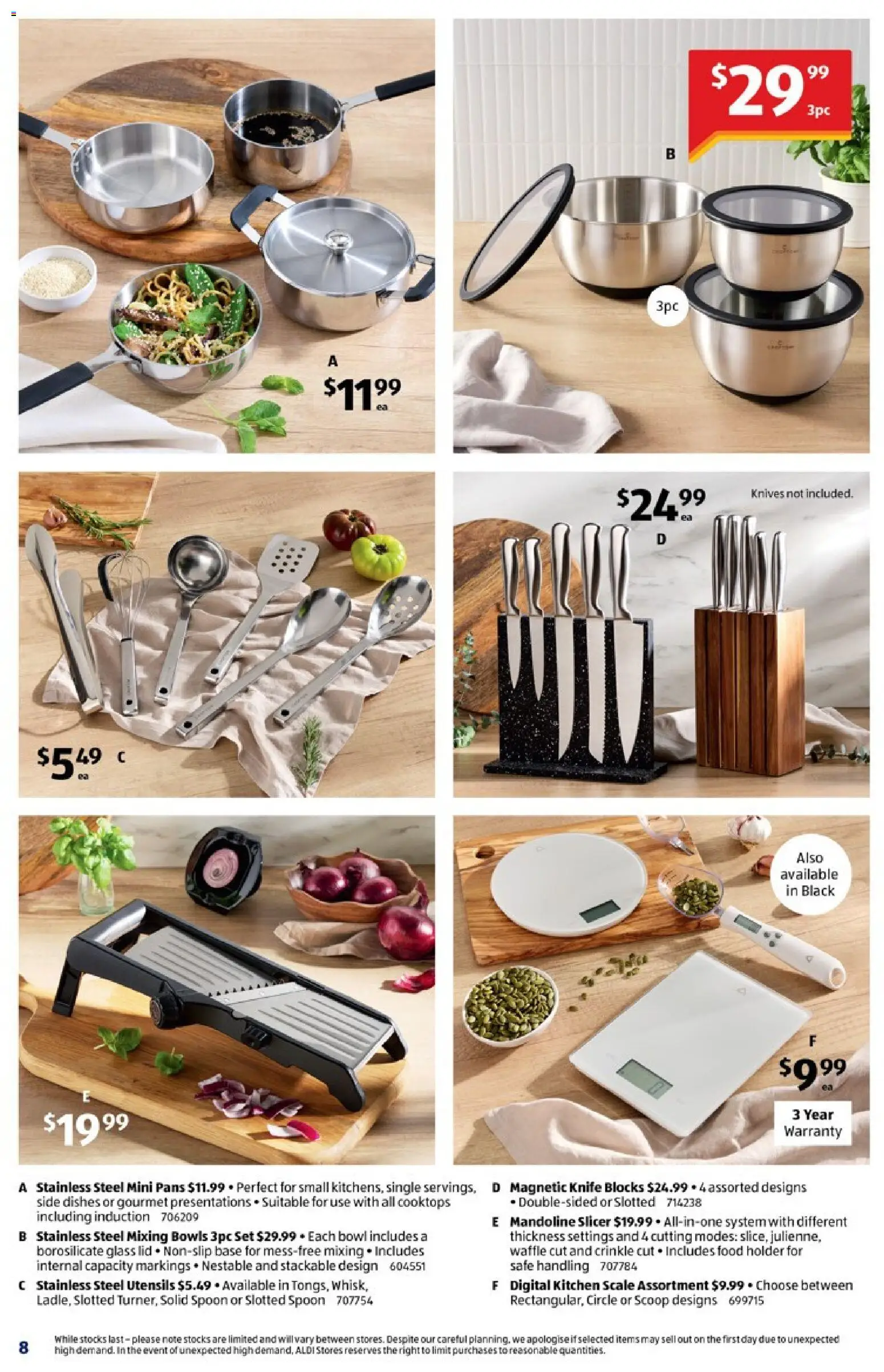 Aldi catalogue - valid from 18.03.2026 | Page: 8 | Products: Utensils, Digital, Safe, Slicer