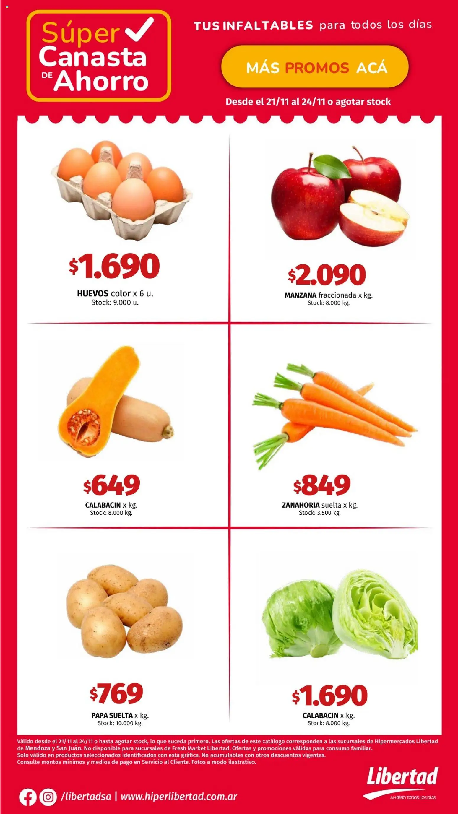 Hipermercado Libertad - CANASTA │ válido desde el 21.11.2025 | Página: 3 | Productos: Manzana, Huevos, Zanahoria, Canasta