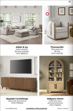 Vista previa de Costco Revista Diciembre, nuevo folleto de la tienda, válido en México a partir del 01.12.2025 | Página: 42 | Productos: Gabinete, Sofá, Silla, Modular