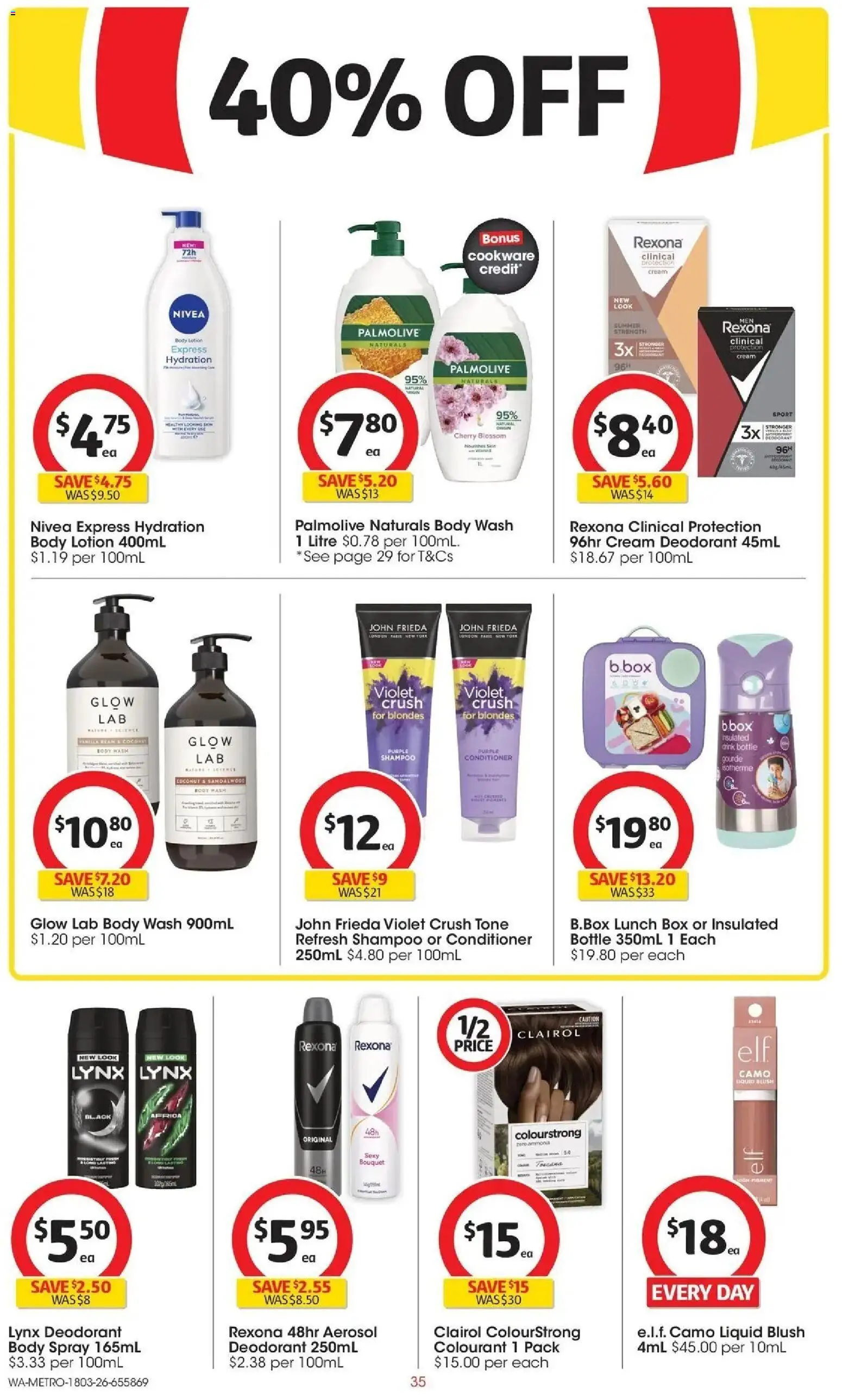 Coles catalogue - valid from 17.03.2026 | Page: 35 | Products: Blush, Conditioner, Lotion, Body lotion